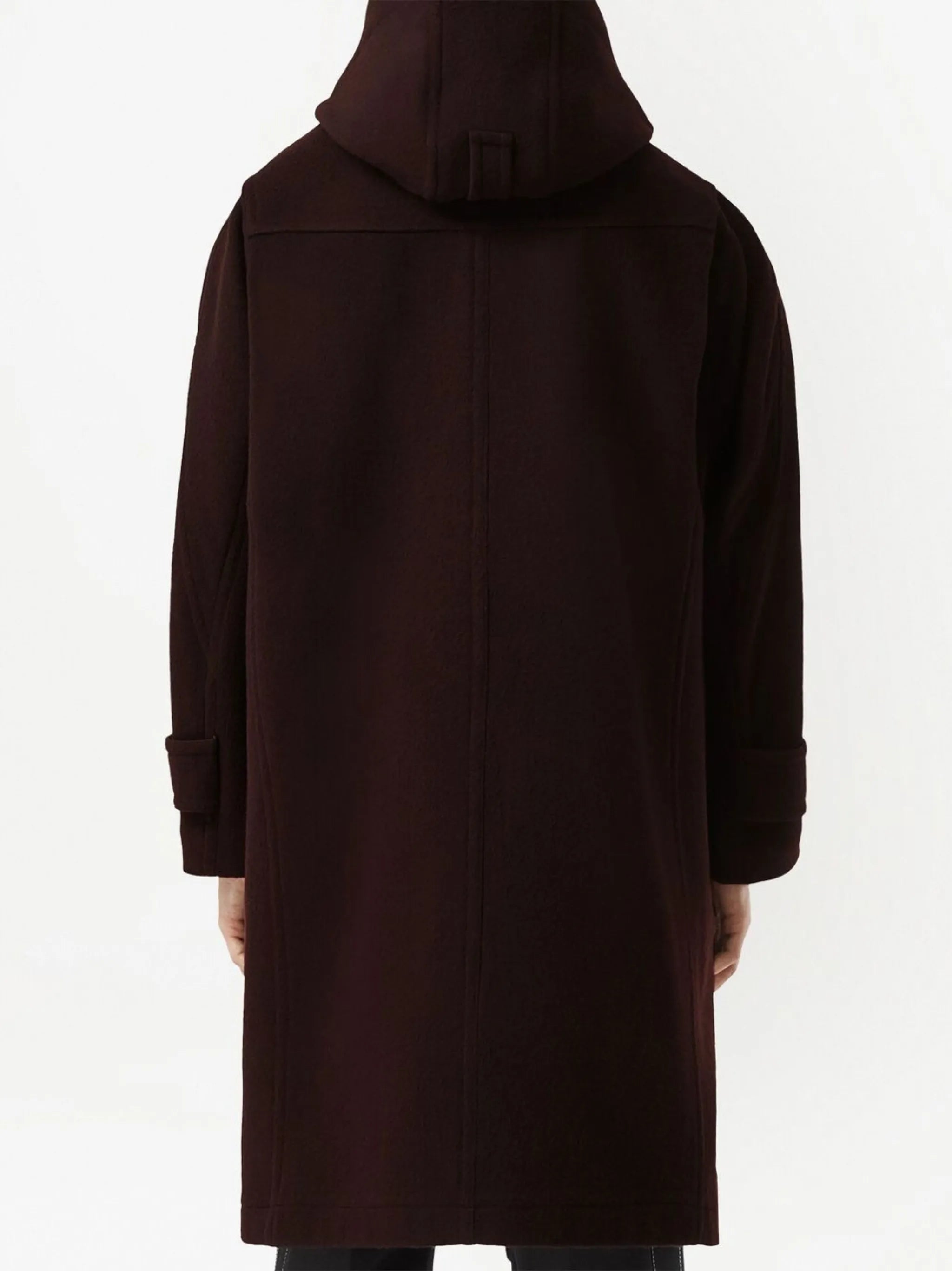 buckled hooded duffle coat