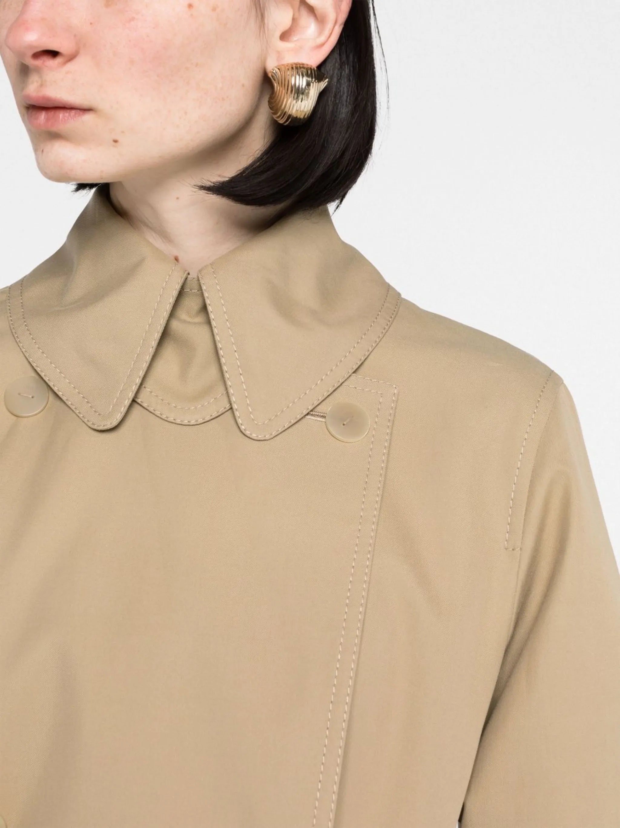 button-up cut-out trench coat