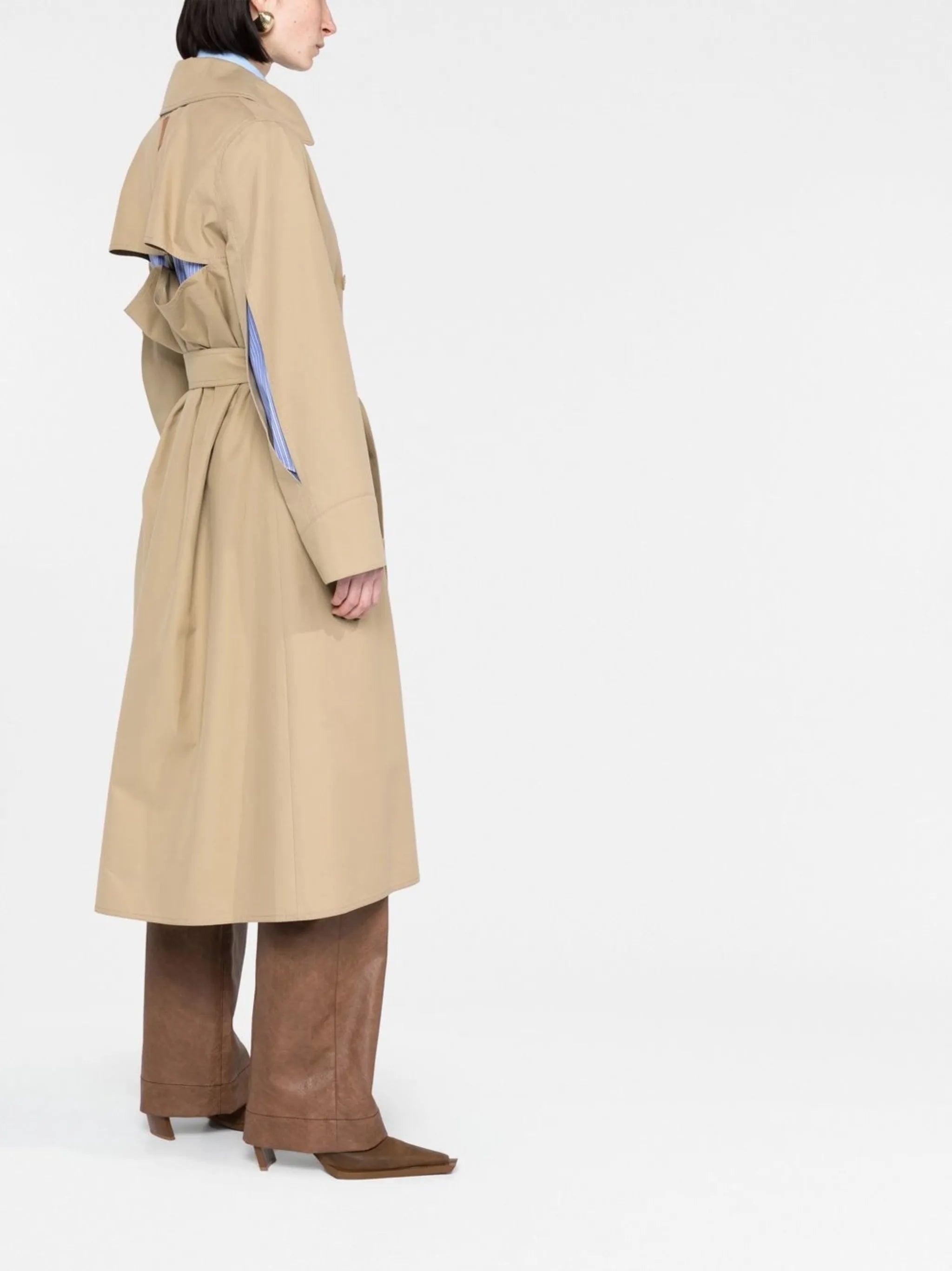 button-up cut-out trench coat