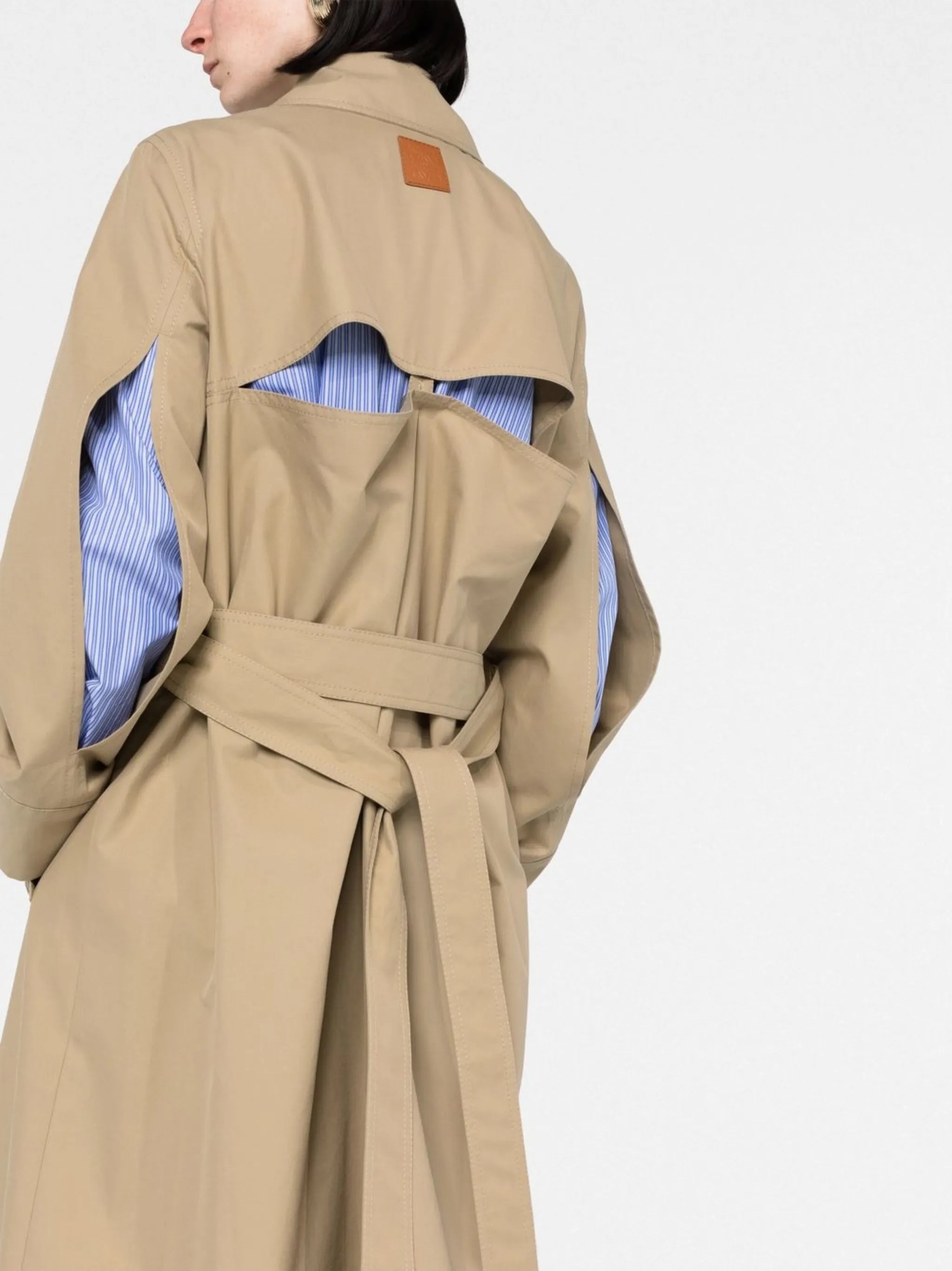 button-up cut-out trench coat