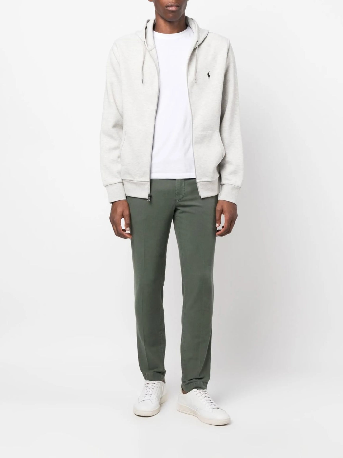 Pony logo zip-up hoodie