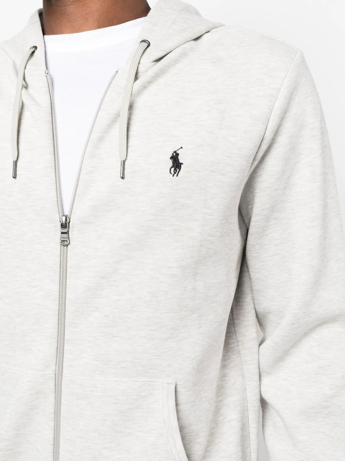 logo-embroidered zip-up hoodie