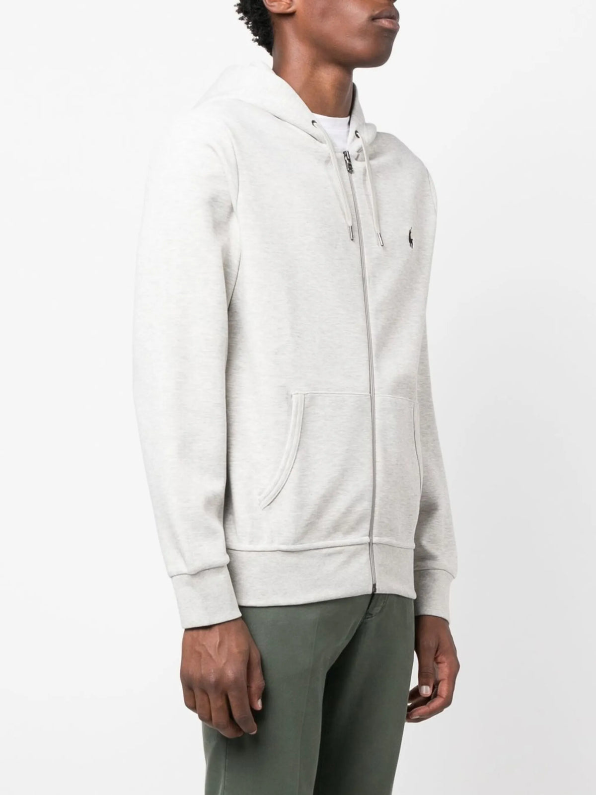 logo-embroidered zip-up hoodie