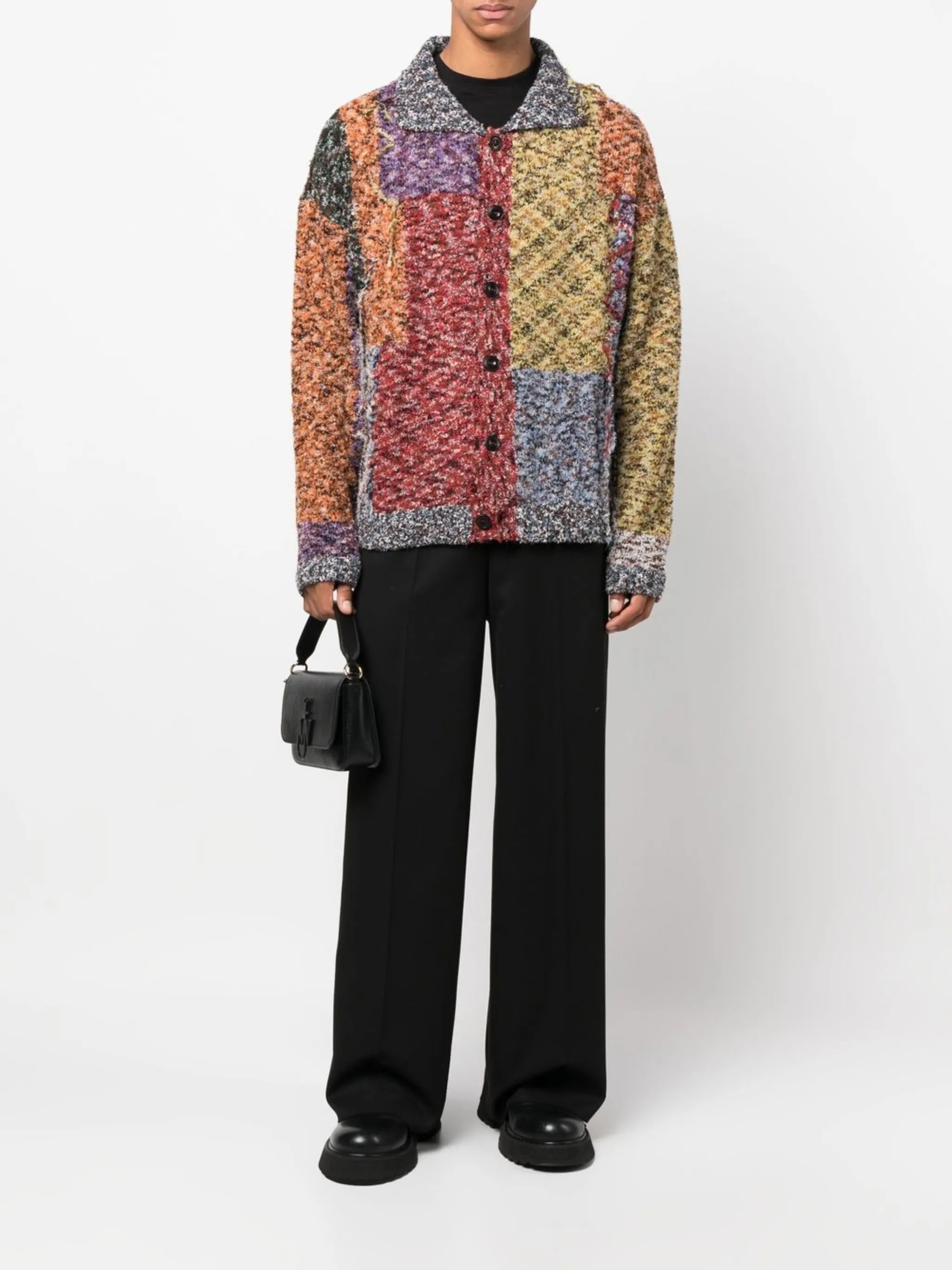 multi-panel long-sleeve cardigan