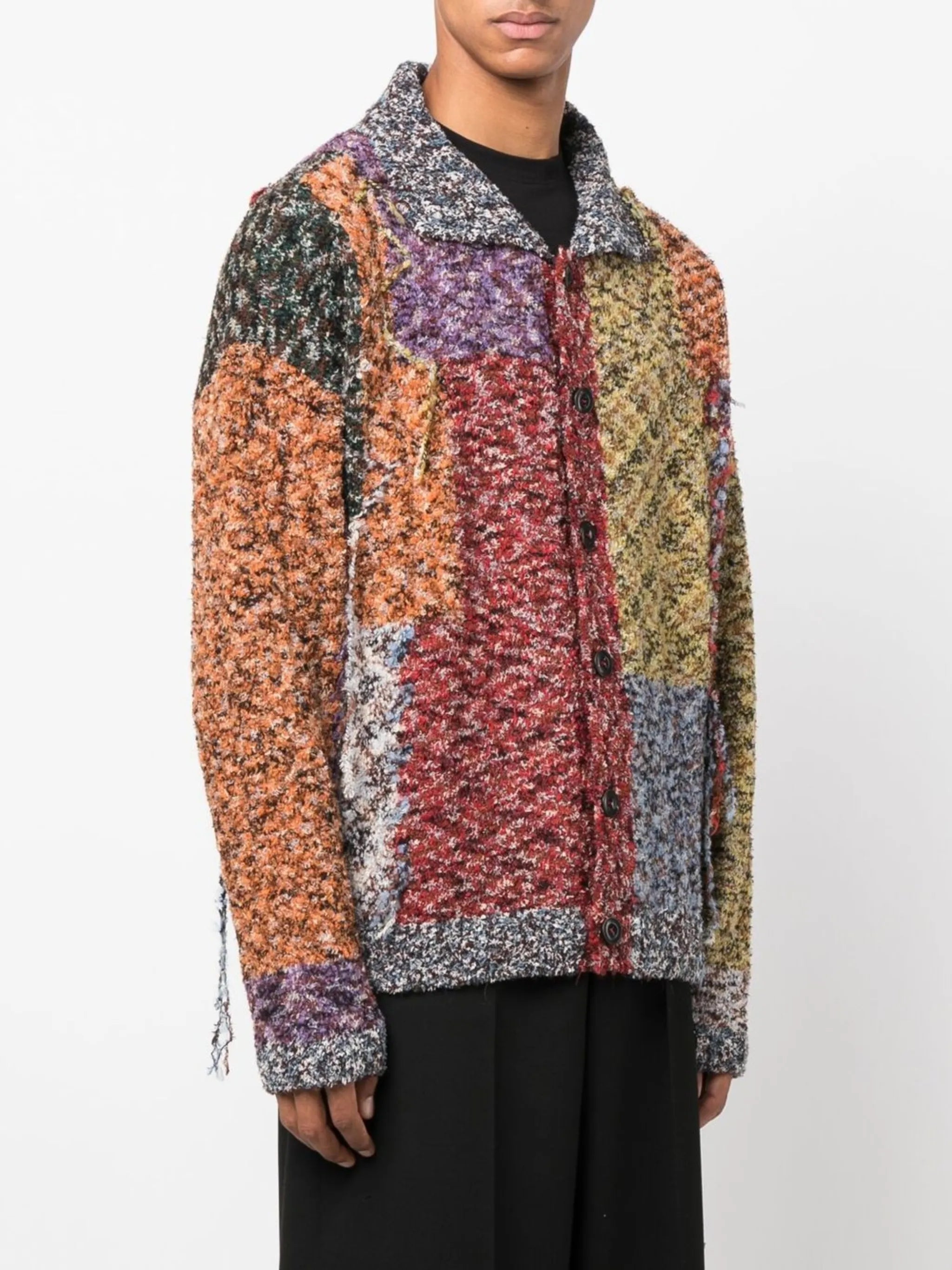 multi-panel long-sleeve cardigan