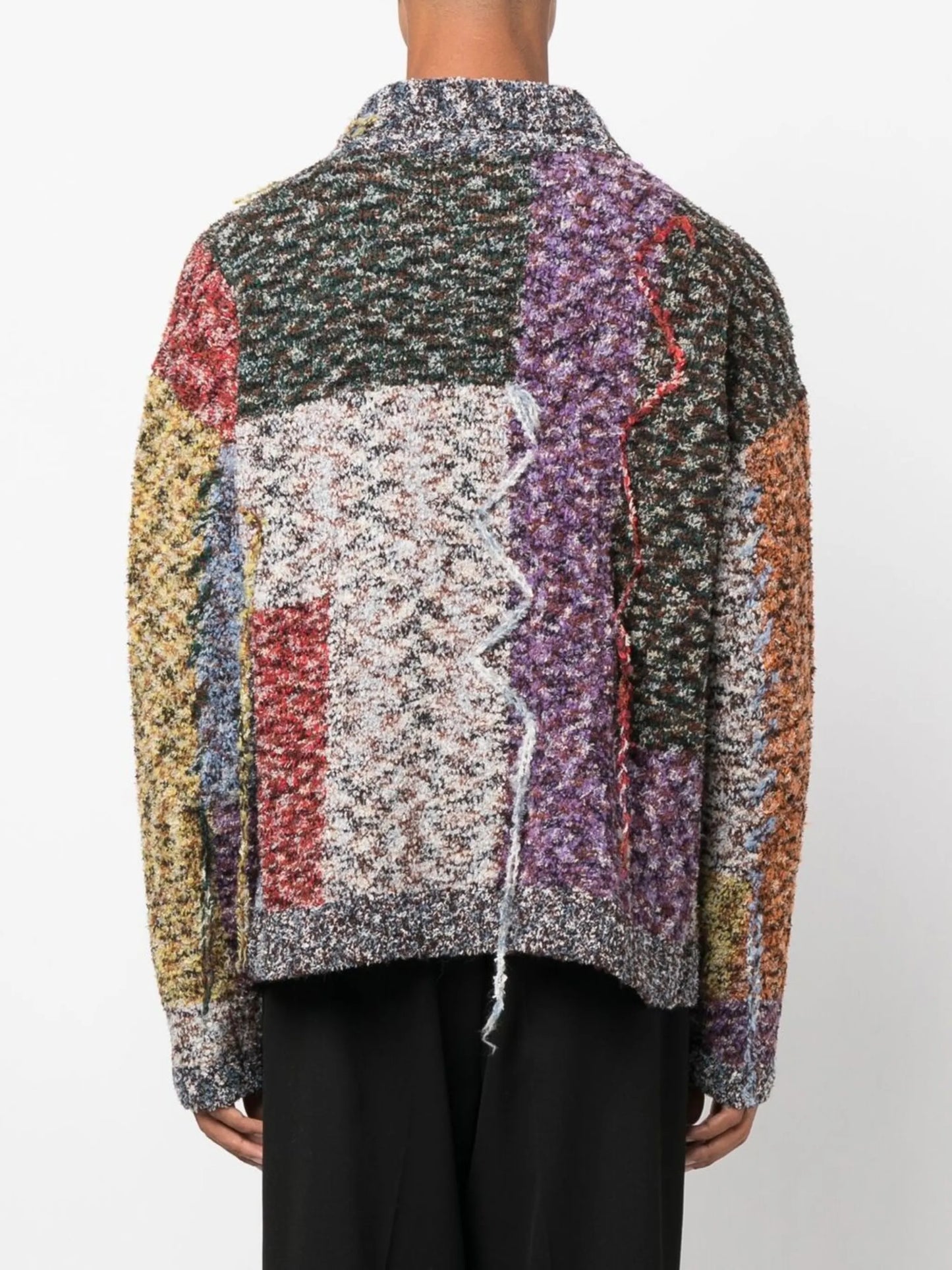 multi-panel long-sleeve cardigan