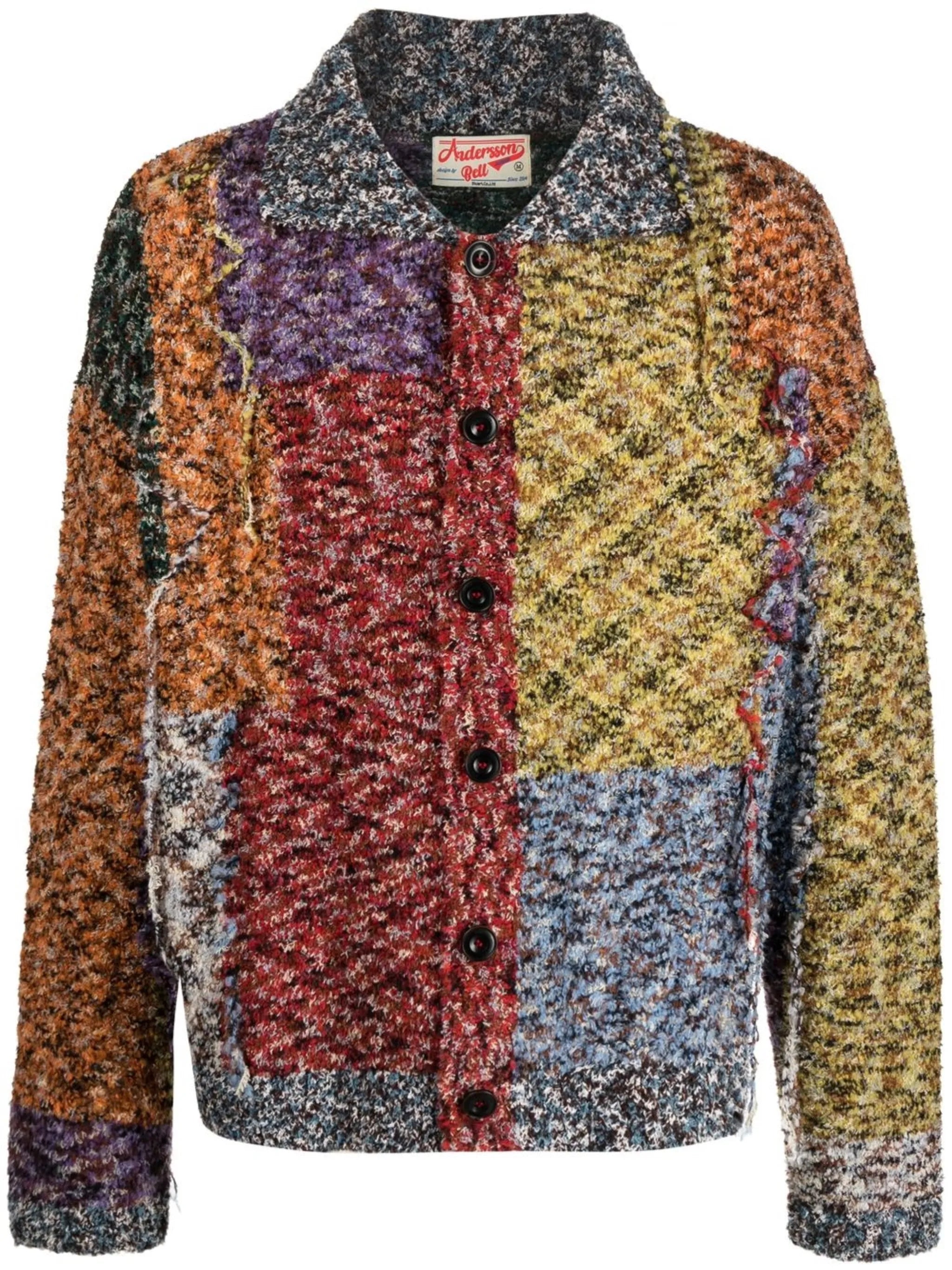 multi-panel long-sleeve cardigan