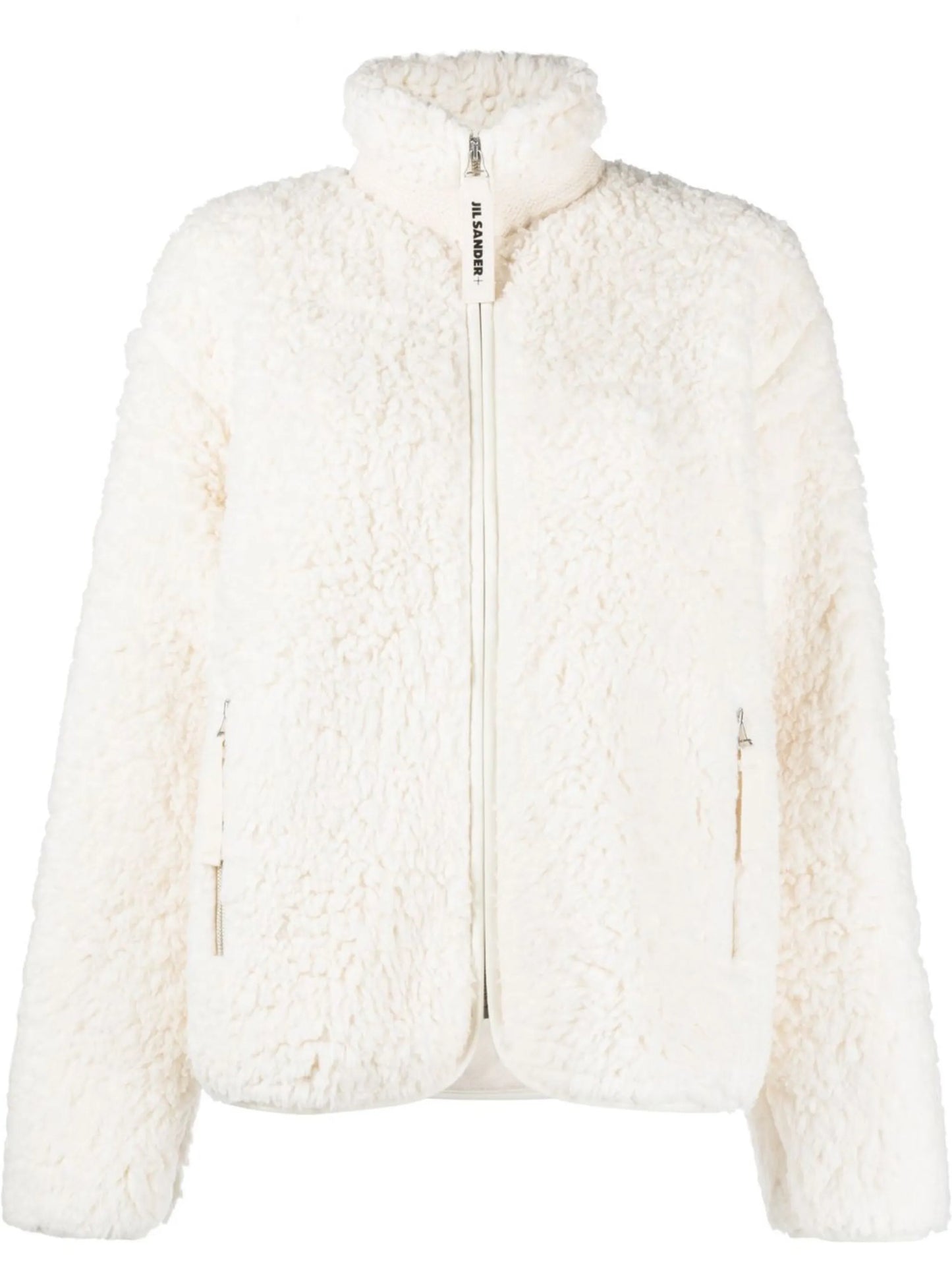 faux shearling zip-front jacket