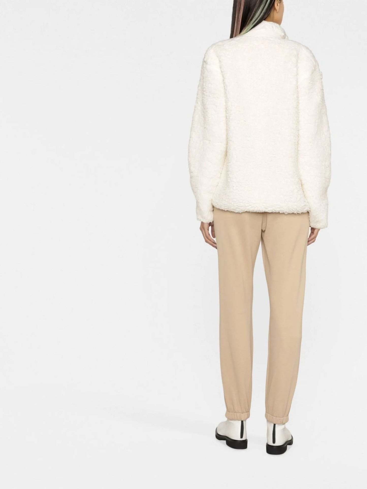 faux shearling zip-front jacket