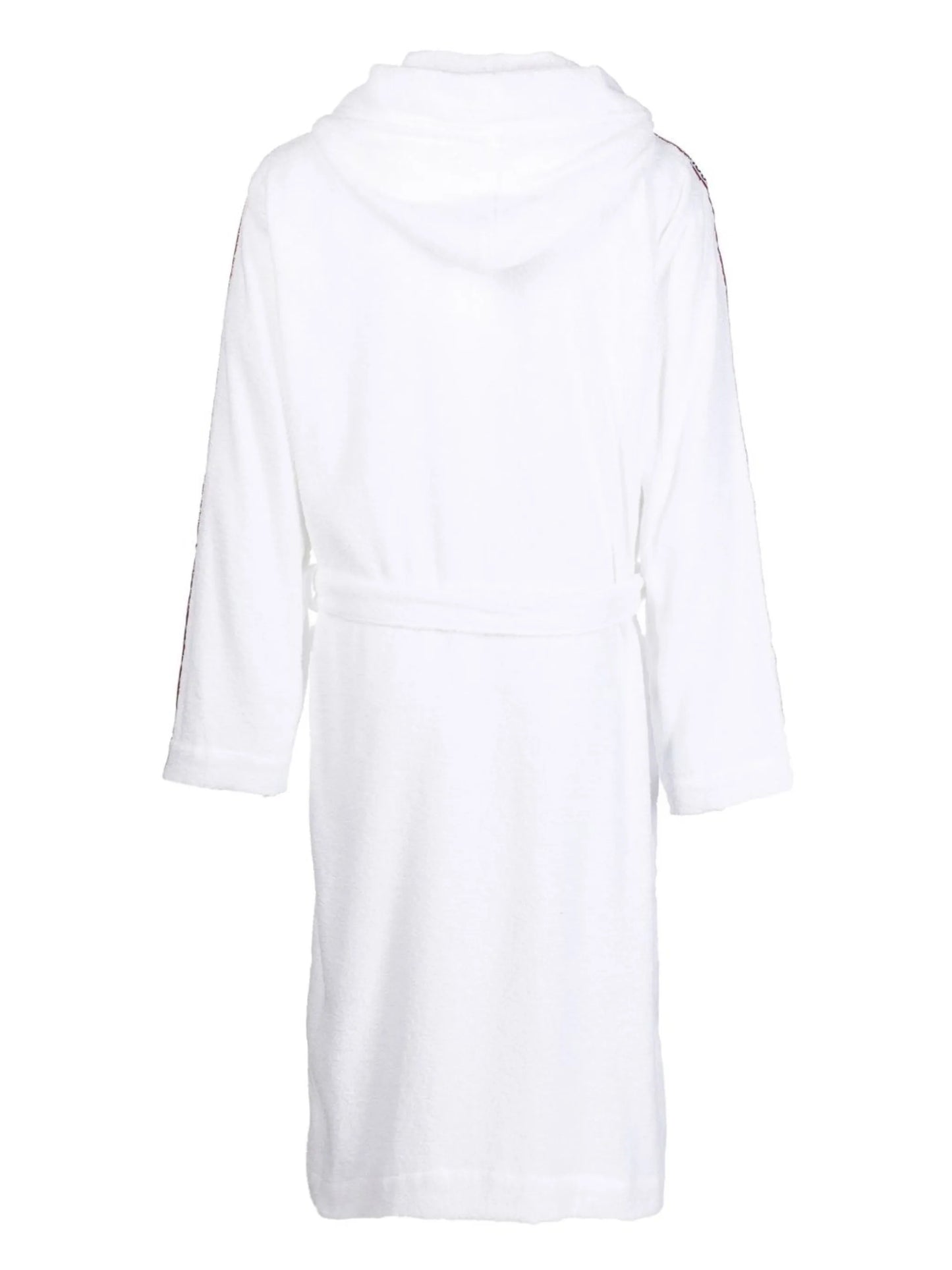 logo-tape cotton bathrobe