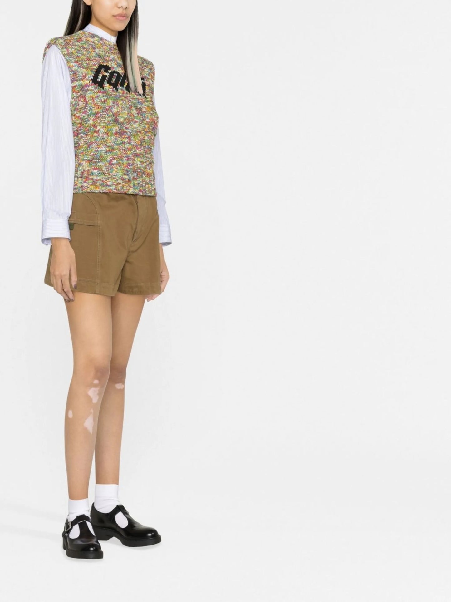 Rope knitted logo vest