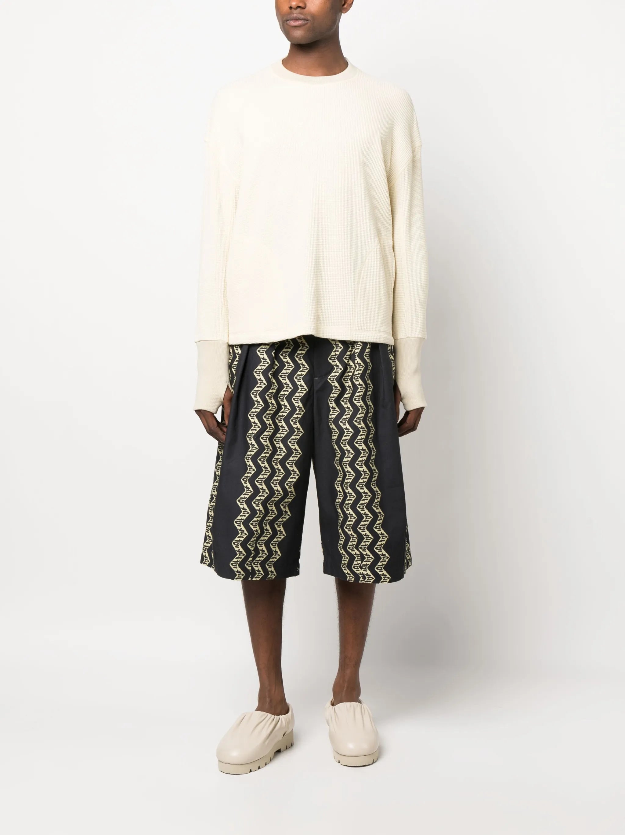 Waffle Crew knit jumper