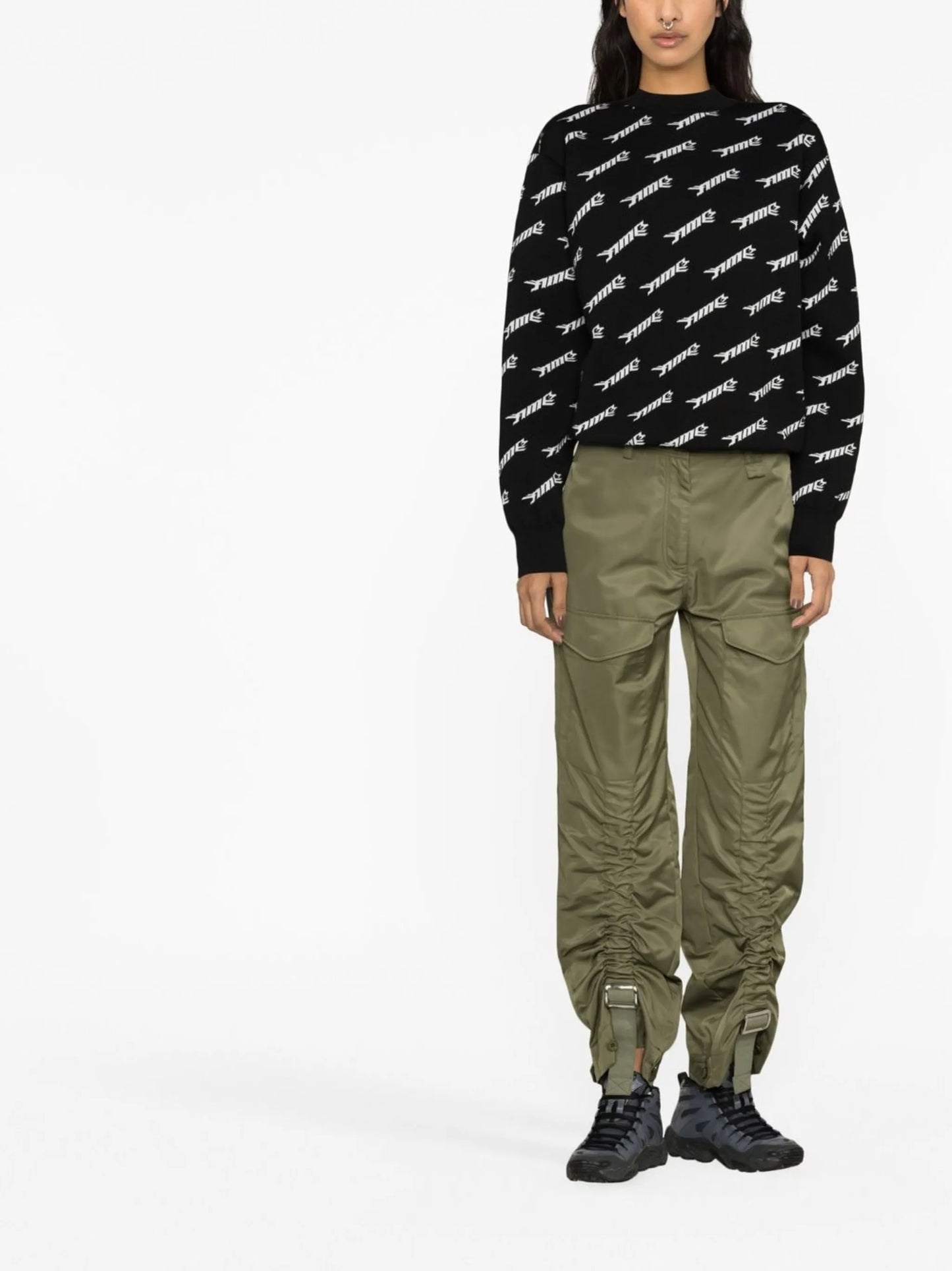 logo-print wool-blend sweatshirt