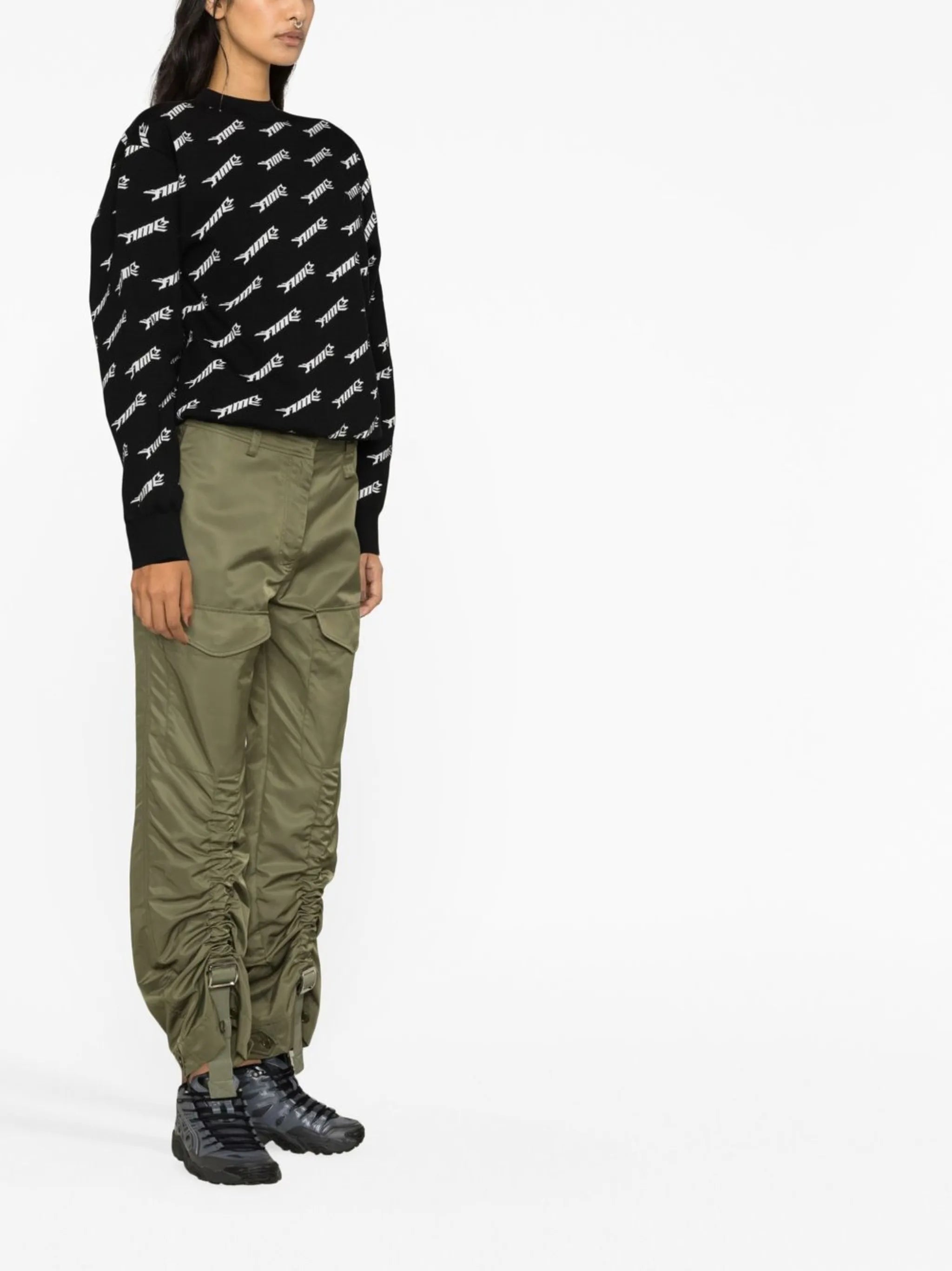 logo-print wool-blend sweatshirt
