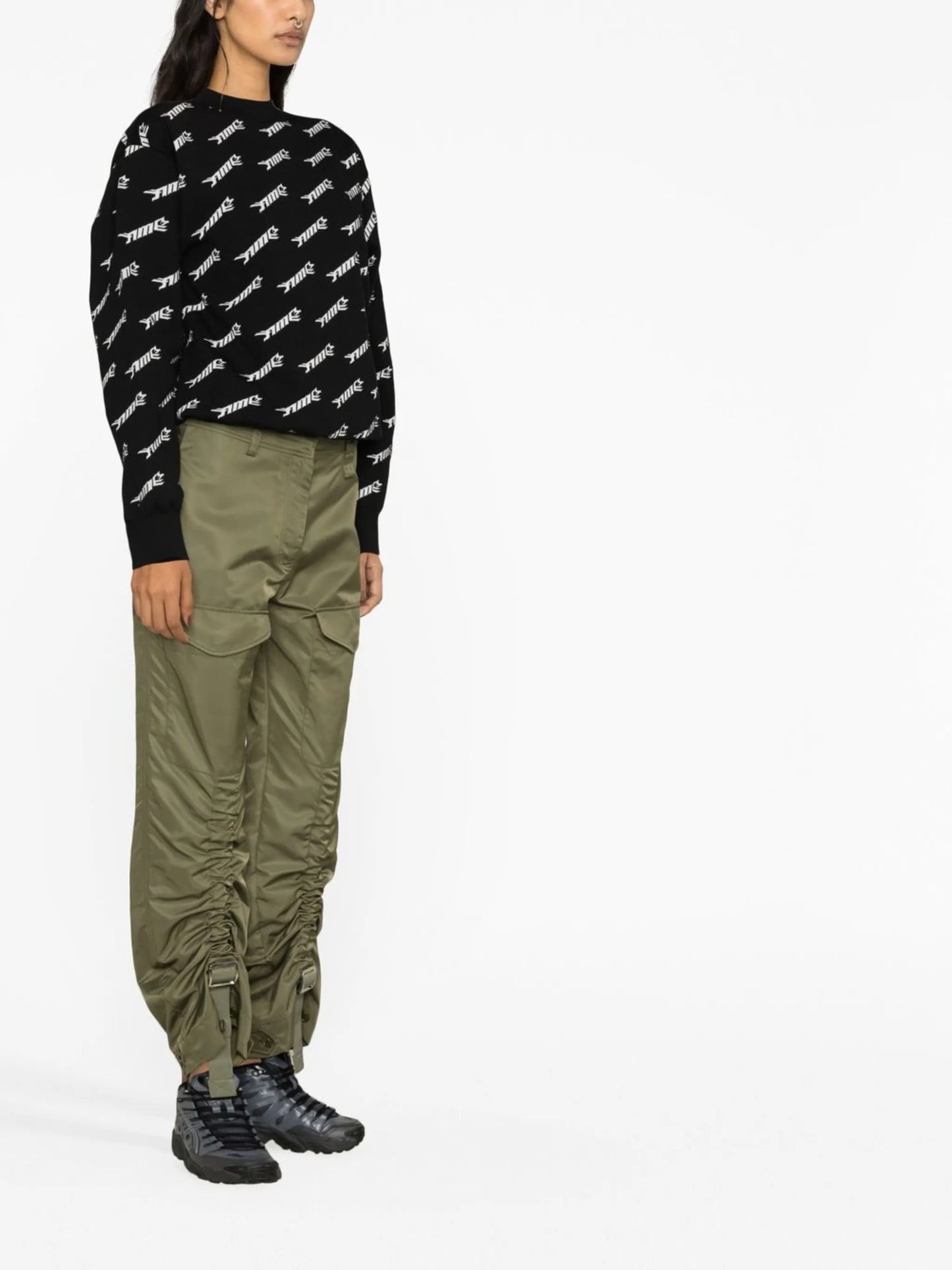 logo-print wool-blend sweatshirt