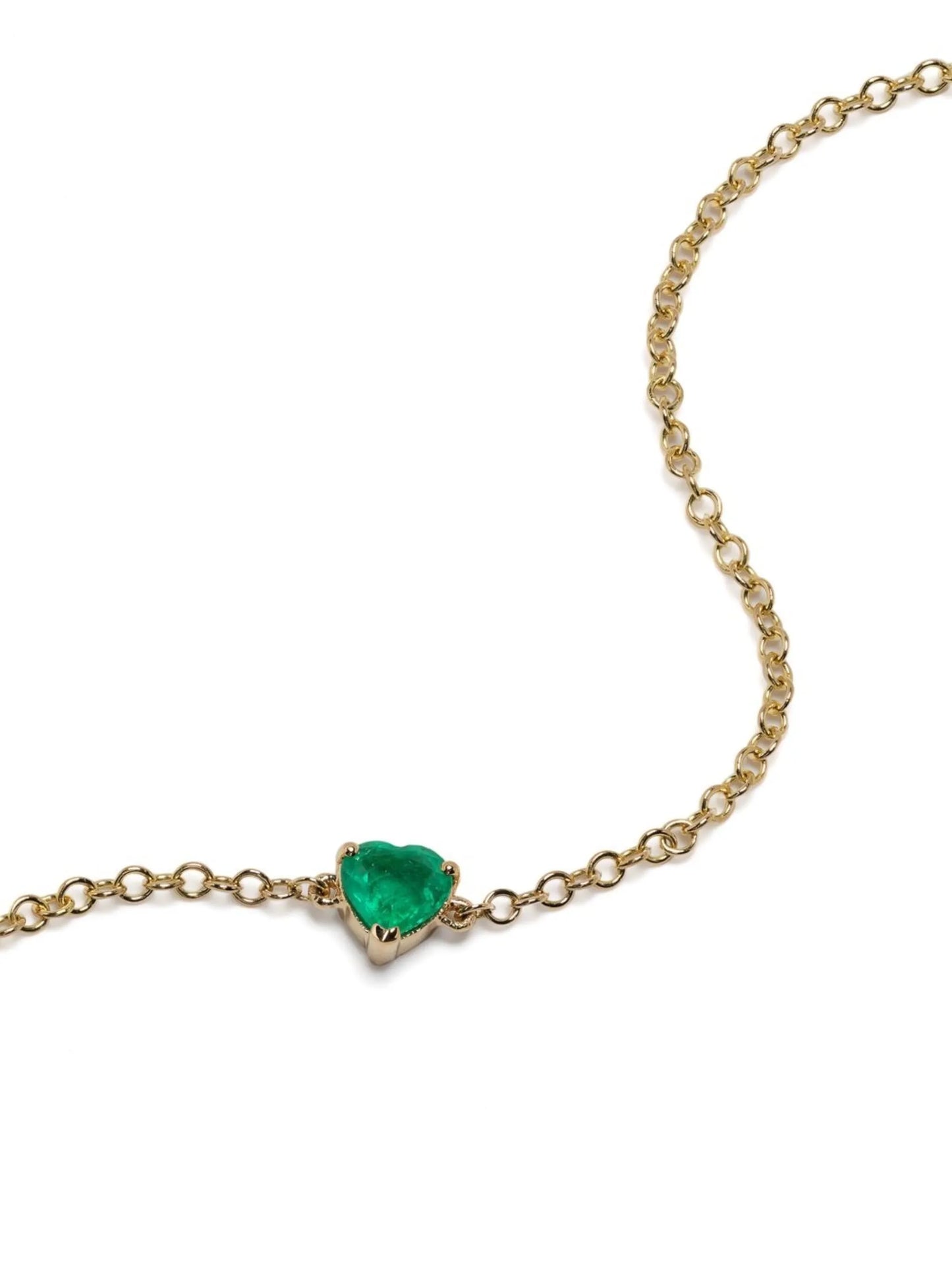 18kt yellow gold Baby Heart emerald bracelet