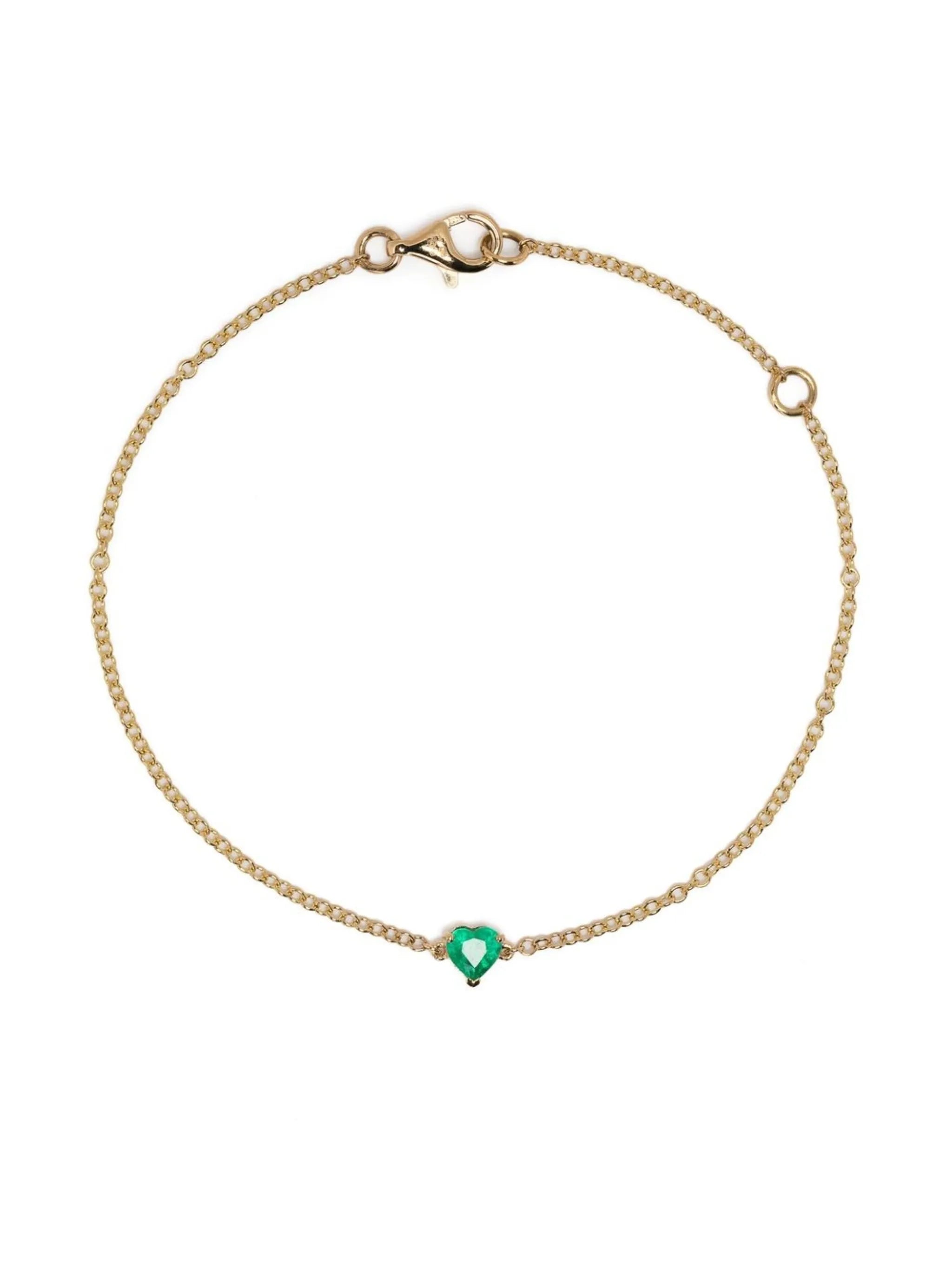18kt yellow gold Baby Heart emerald bracelet
