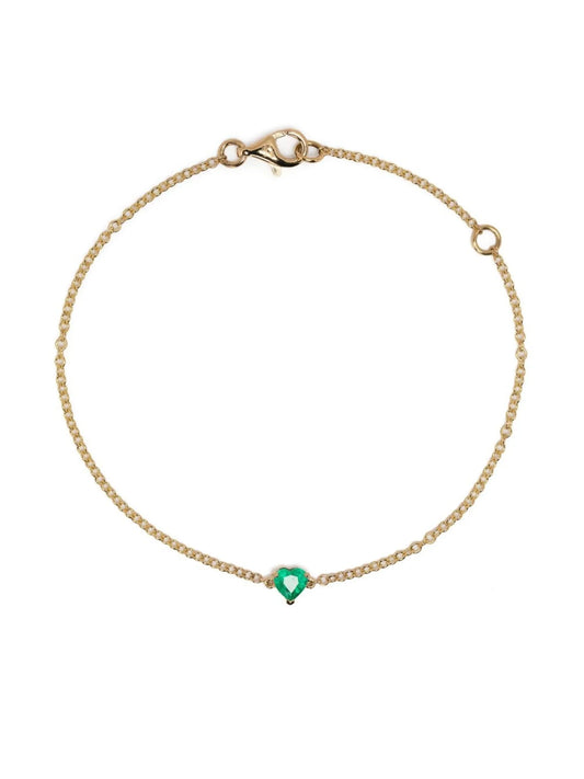 18kt yellow gold Baby Heart emerald bracelet