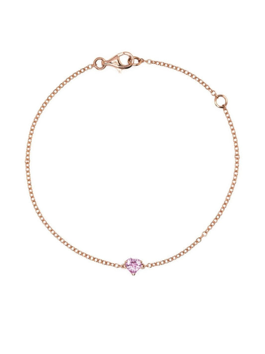 18K rose gold baby heart pink sapphire bracelet