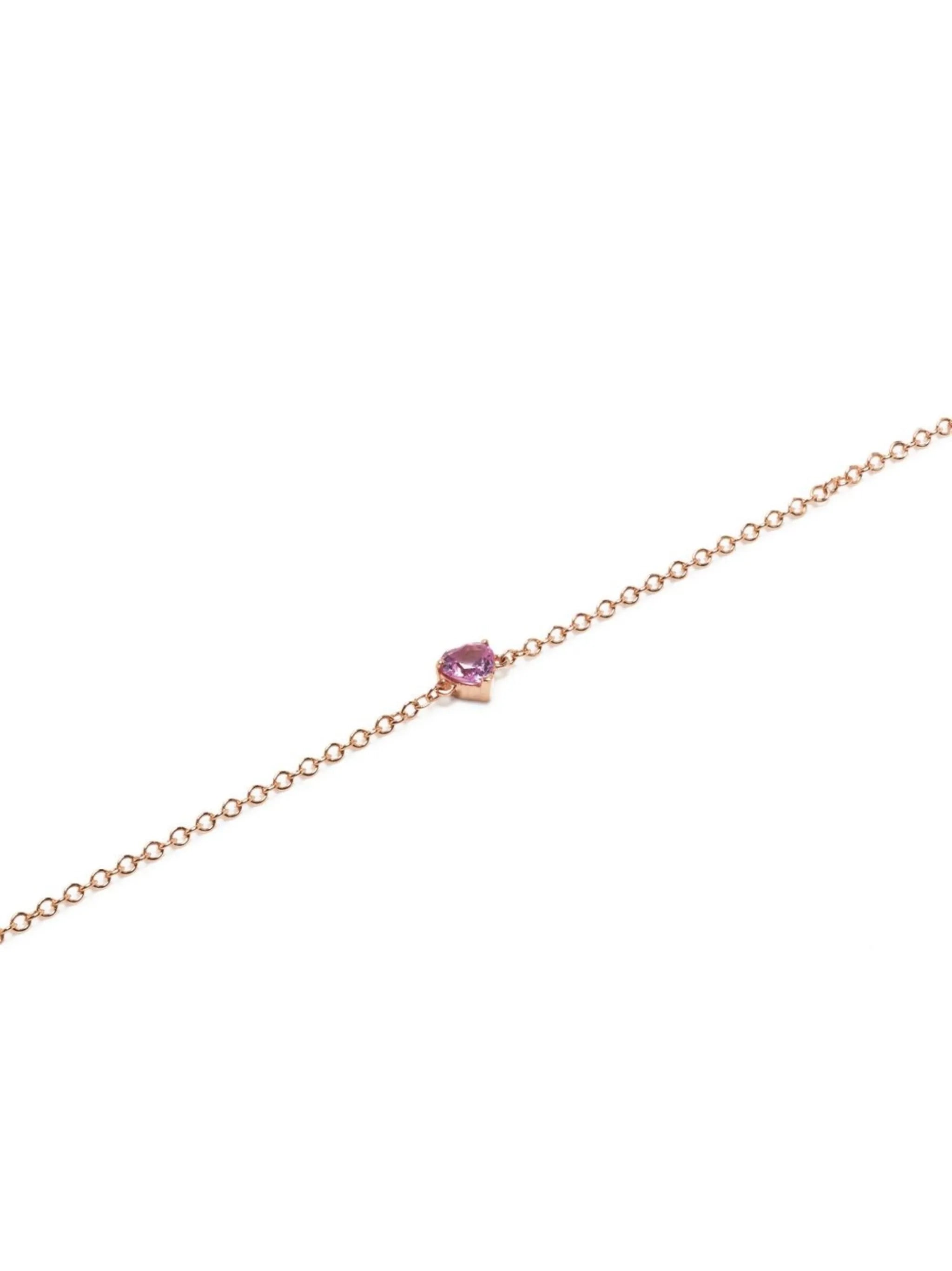18K rose gold baby heart pink sapphire bracelet