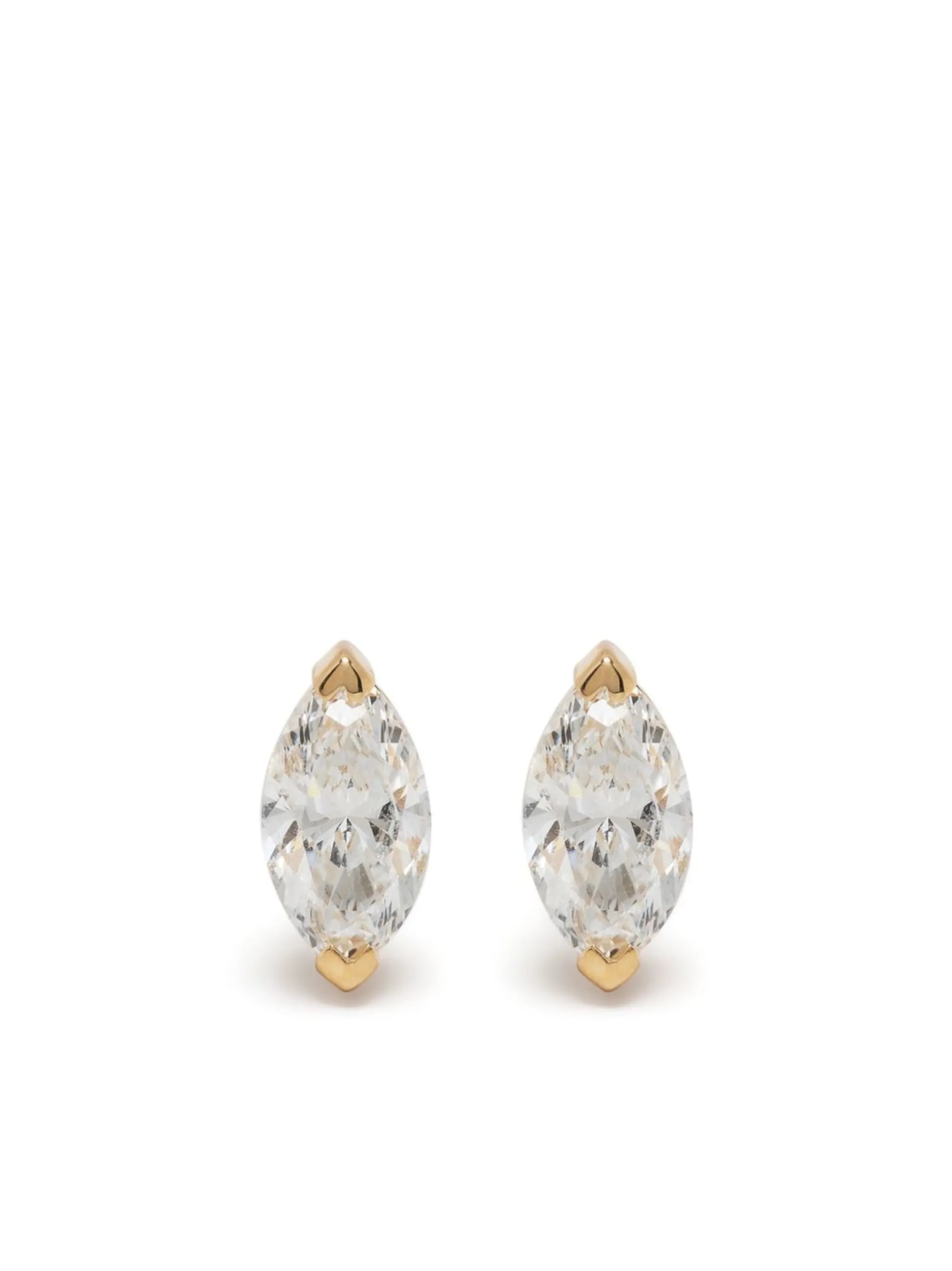 18K yellow gold diamond marquise studs