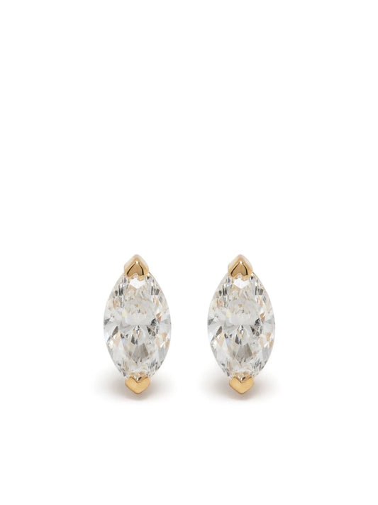 18K yellow gold diamond marquise studs