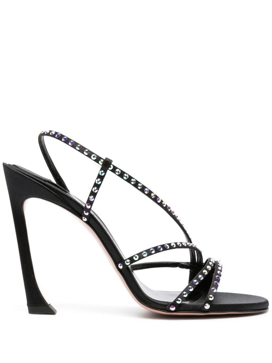 120mm rhinestone slingback sandals