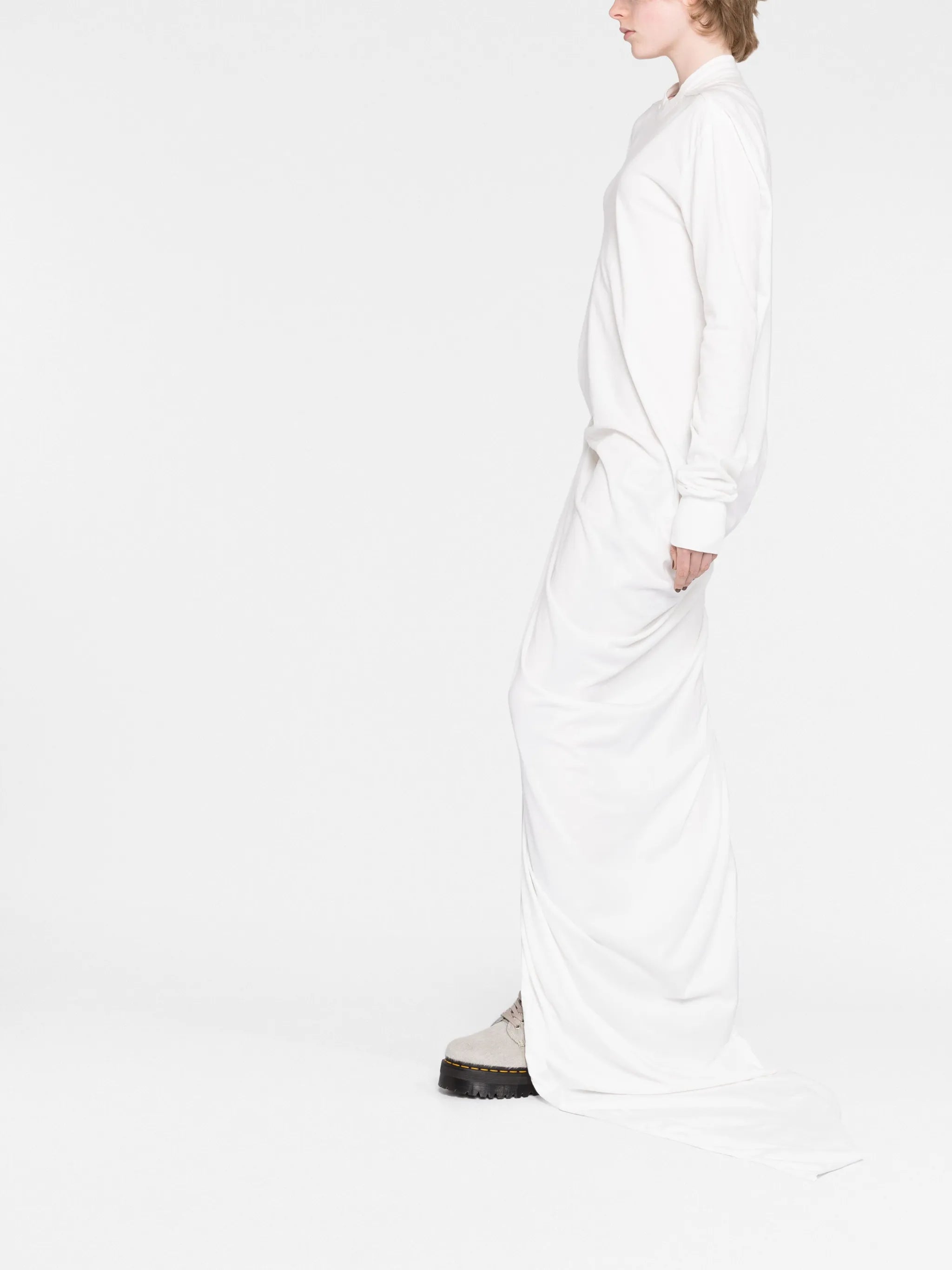 knot-detail single-sleeve dress