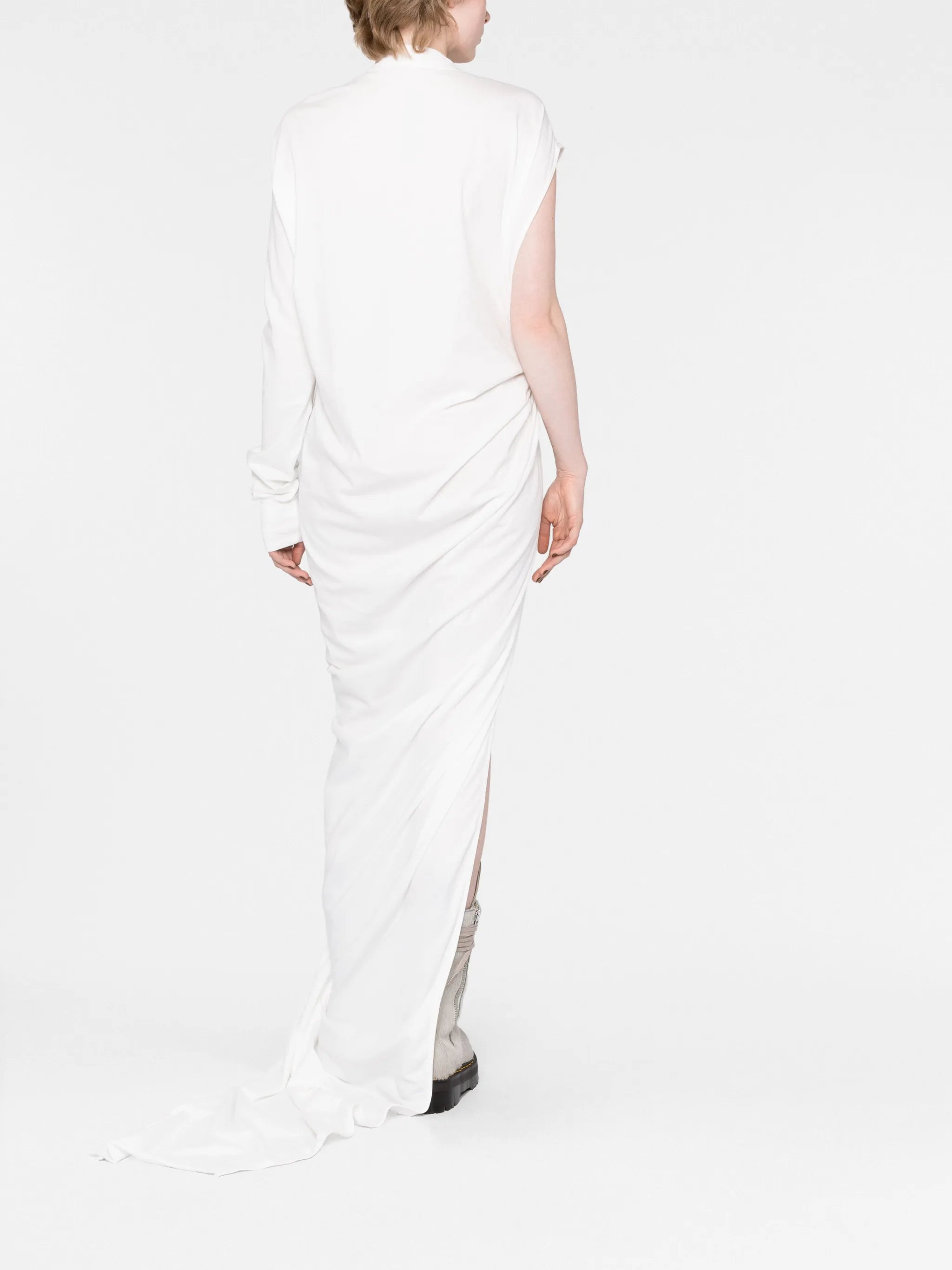 knot-detail single-sleeve dress