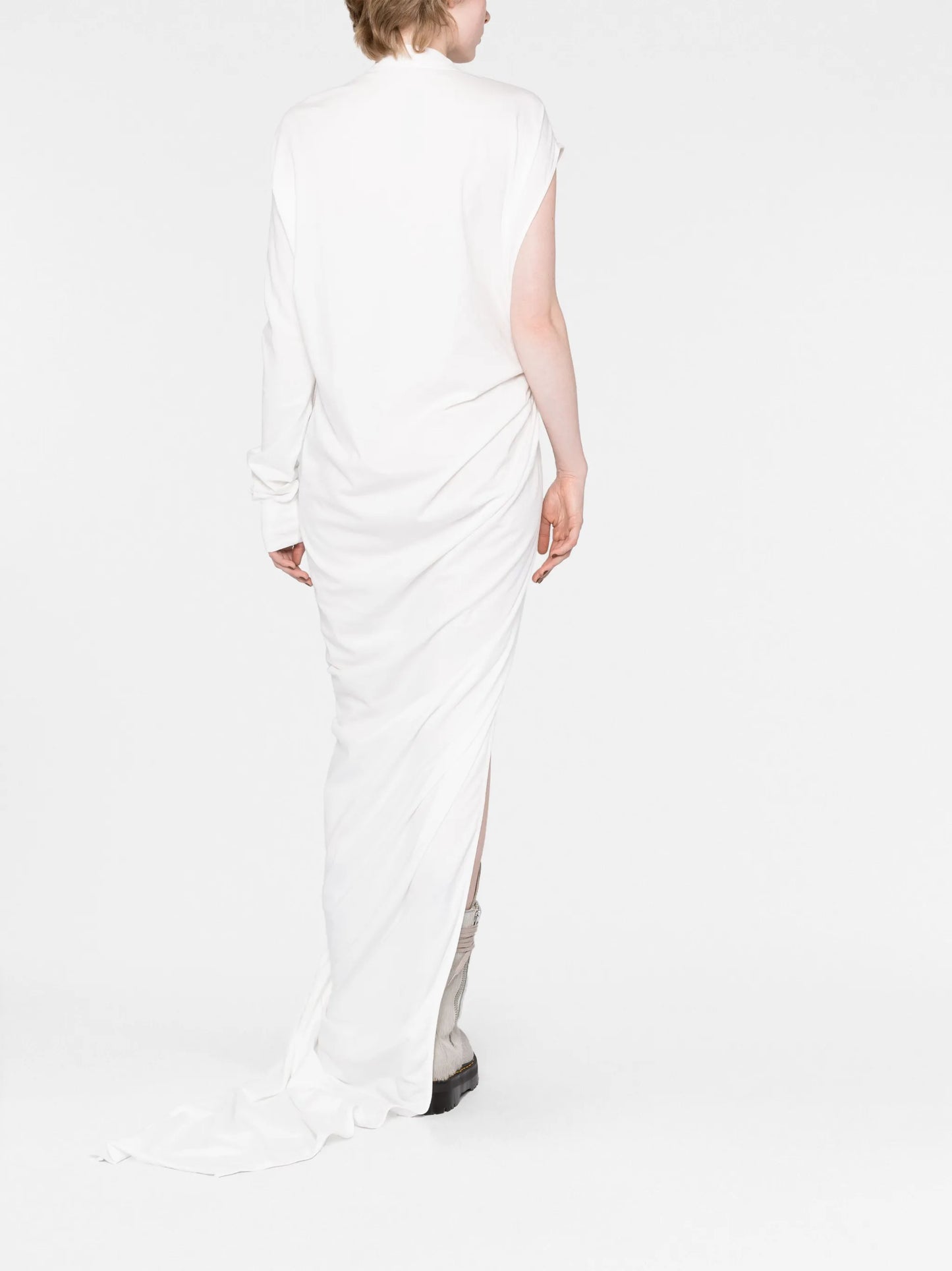 knot-detail single-sleeve dress