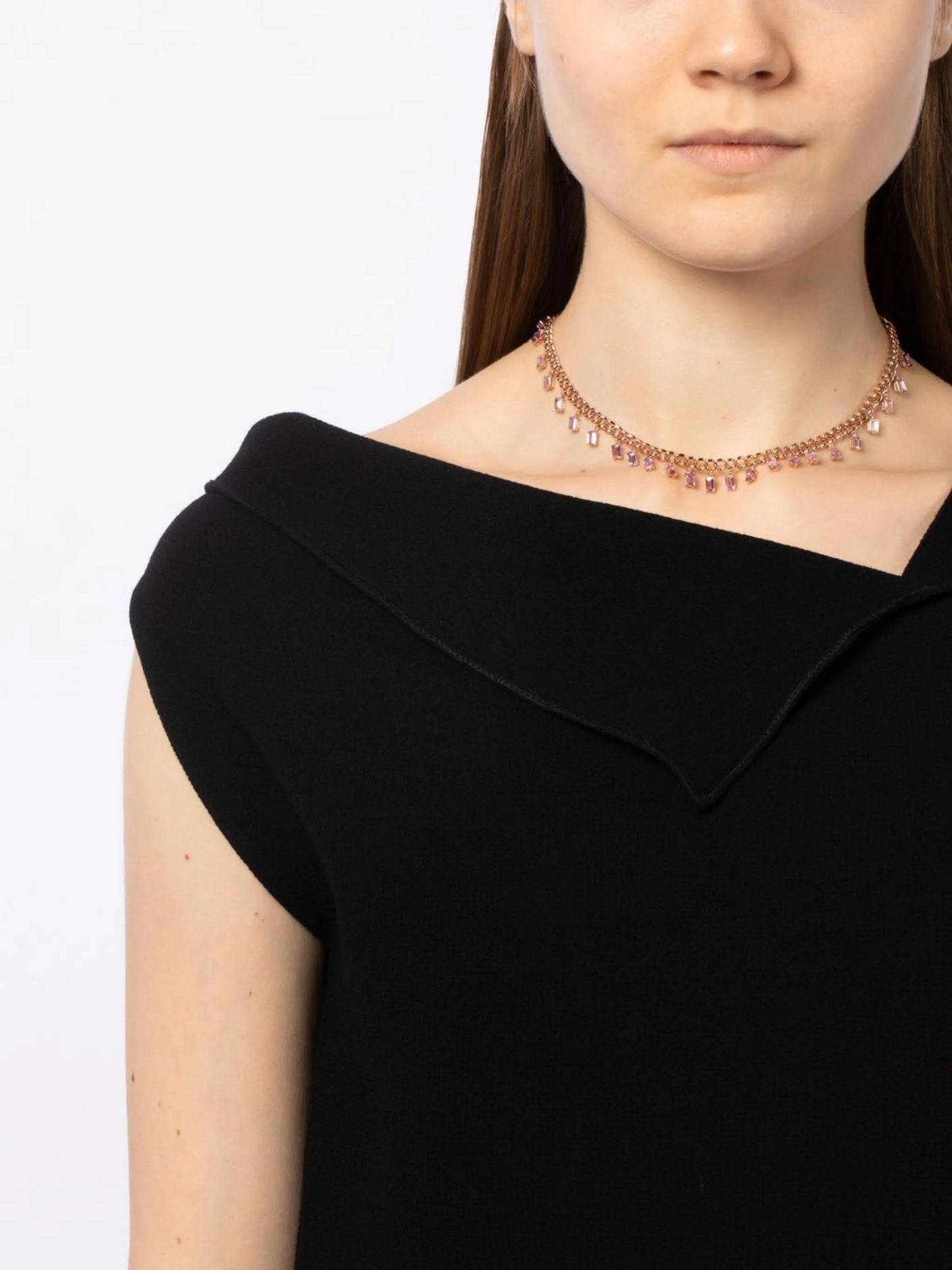 18kt yellow gold sapphire choker necklace