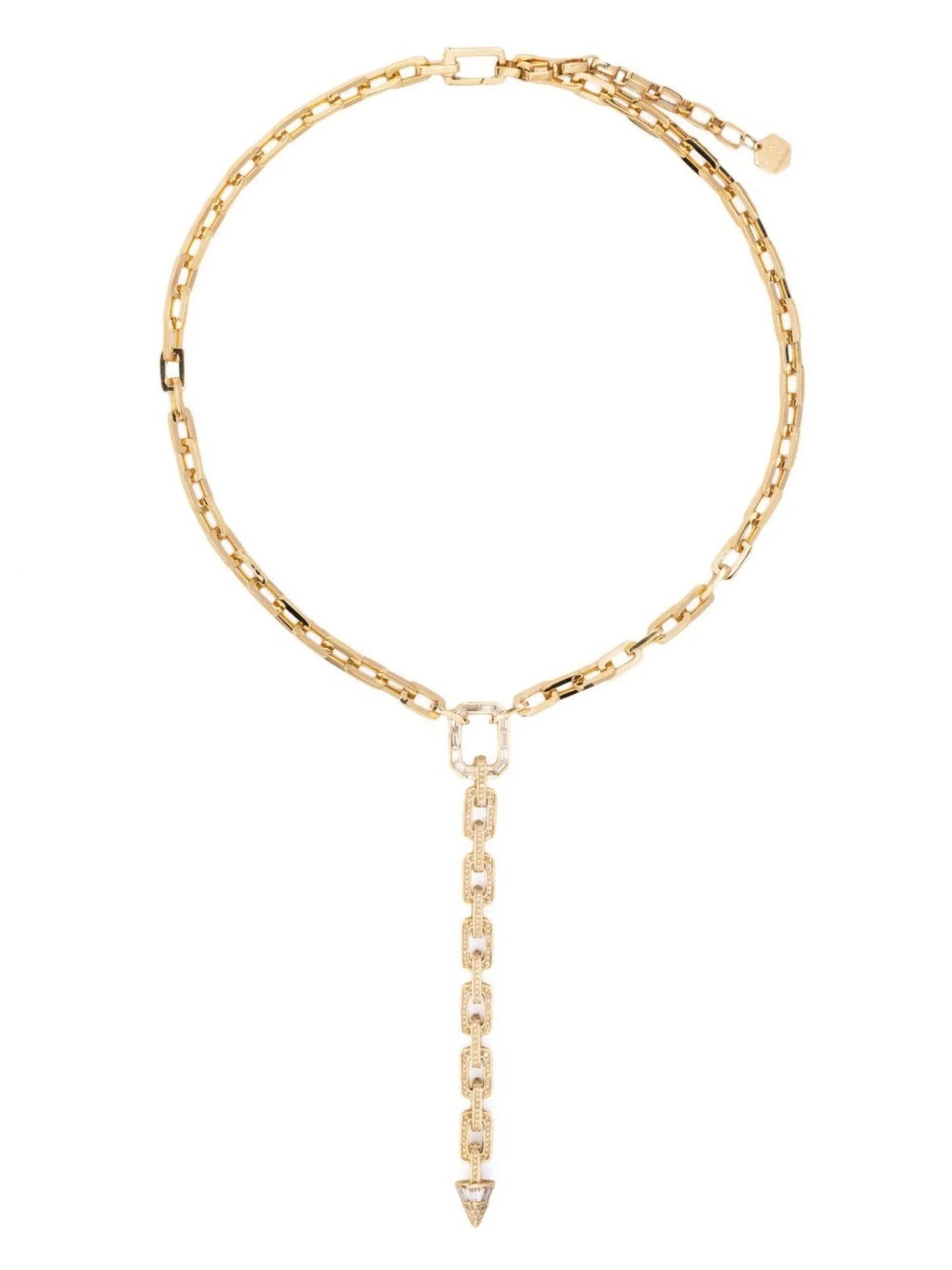 18kt yellow gold Mini Deco diamond lariat necklace
