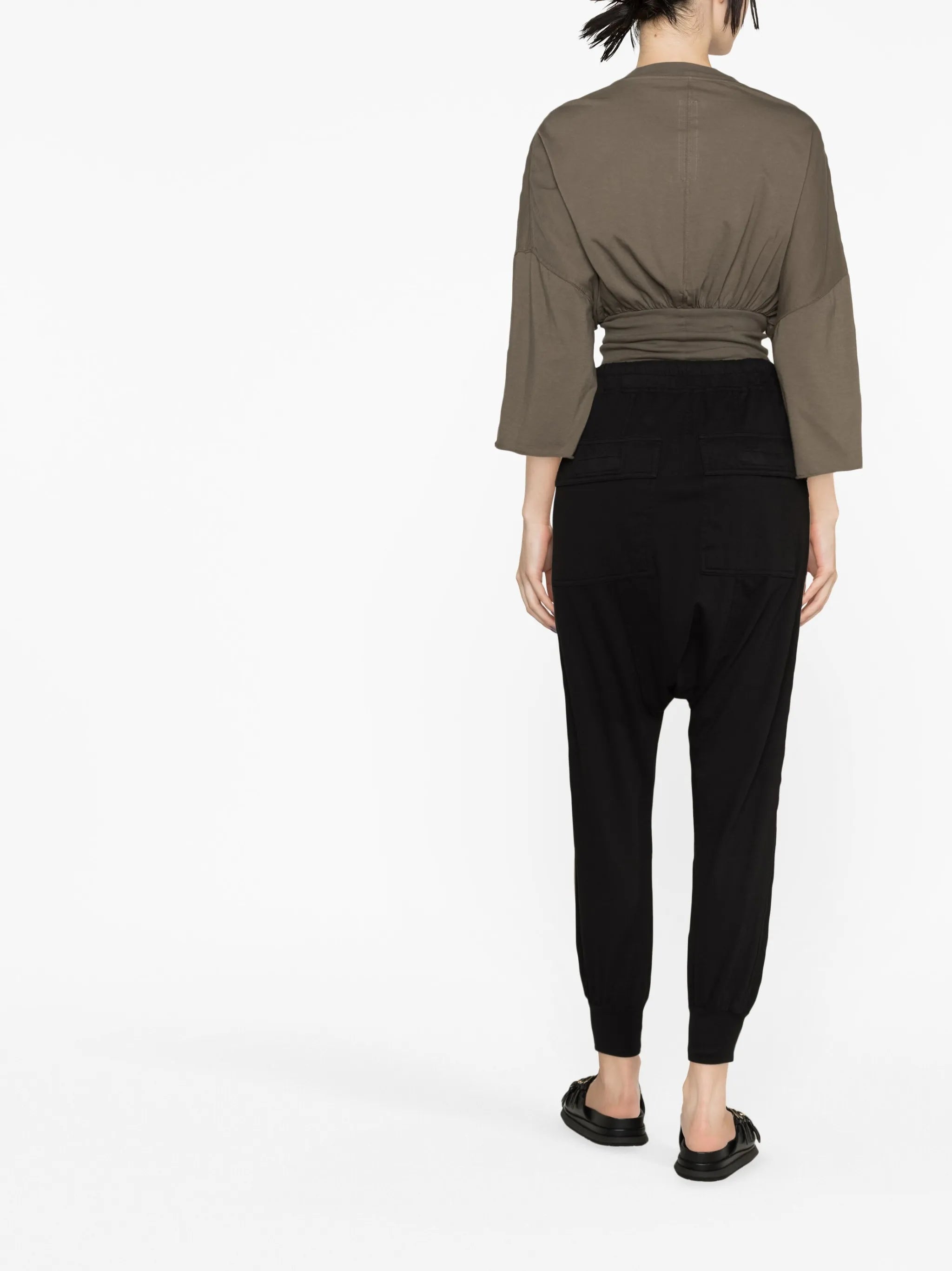 dropped-crotch track pants