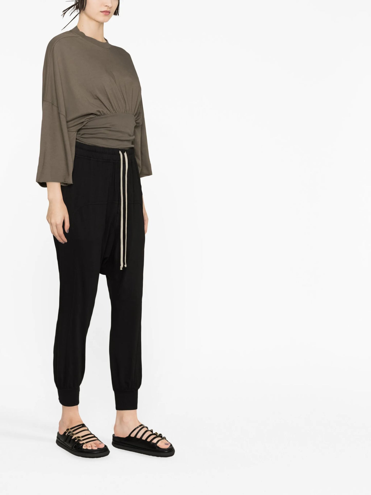 dropped-crotch track pants