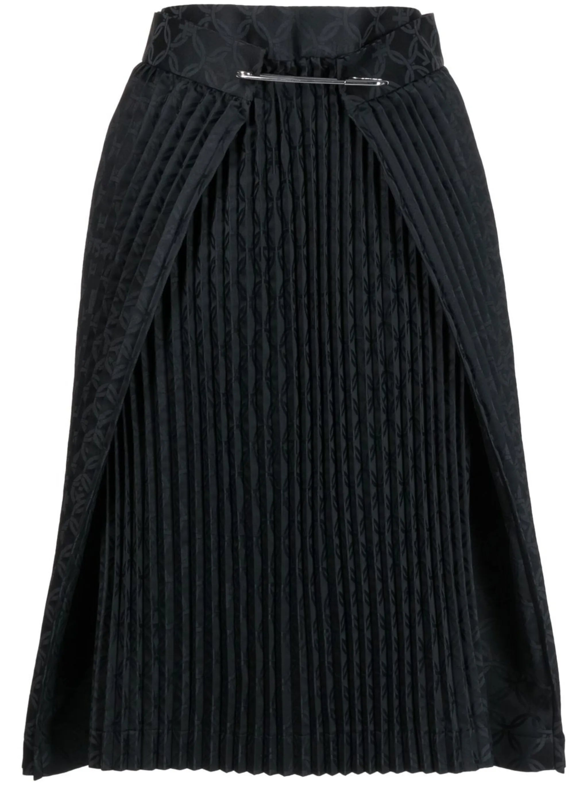 patterned-jacquard pleated skirt