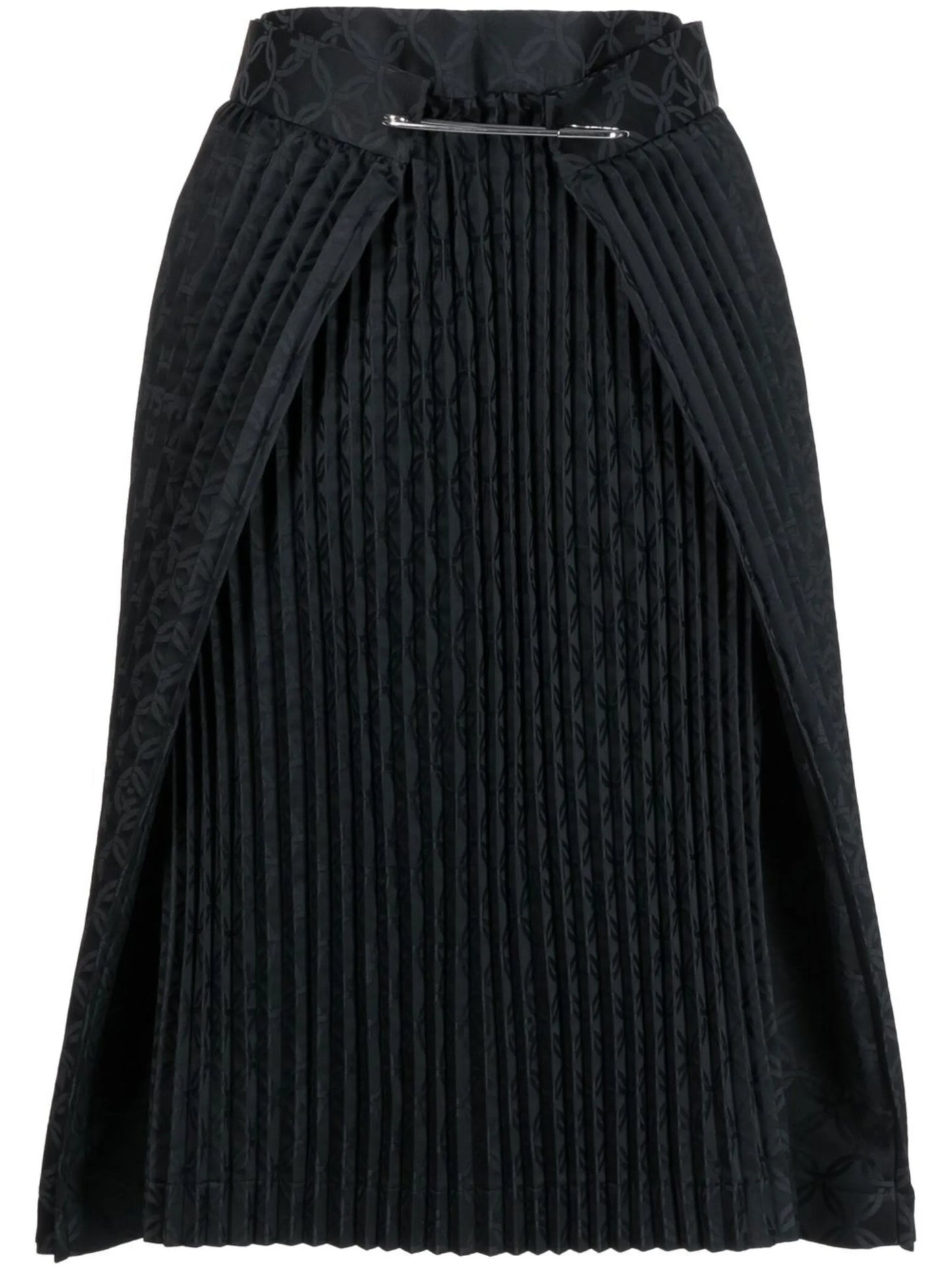 patterned-jacquard pleated skirt