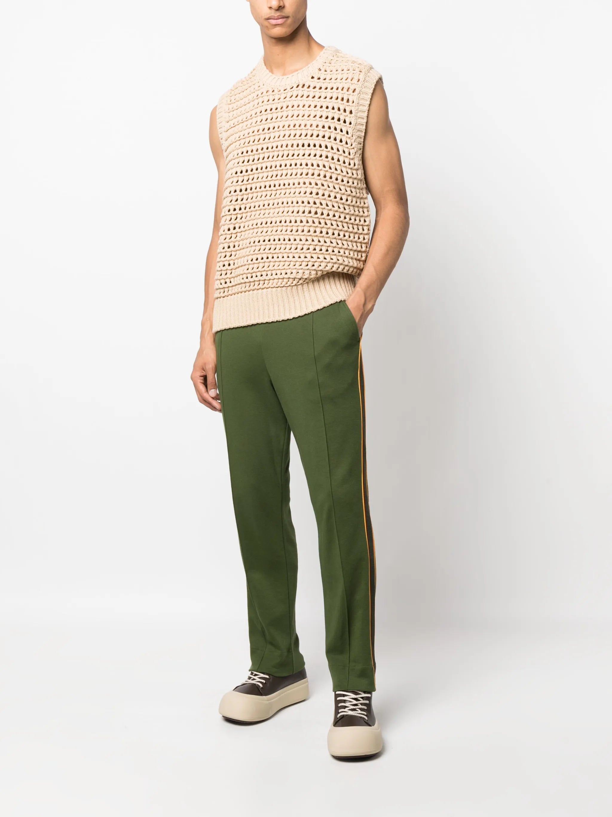 side-stripe drawstring track pants