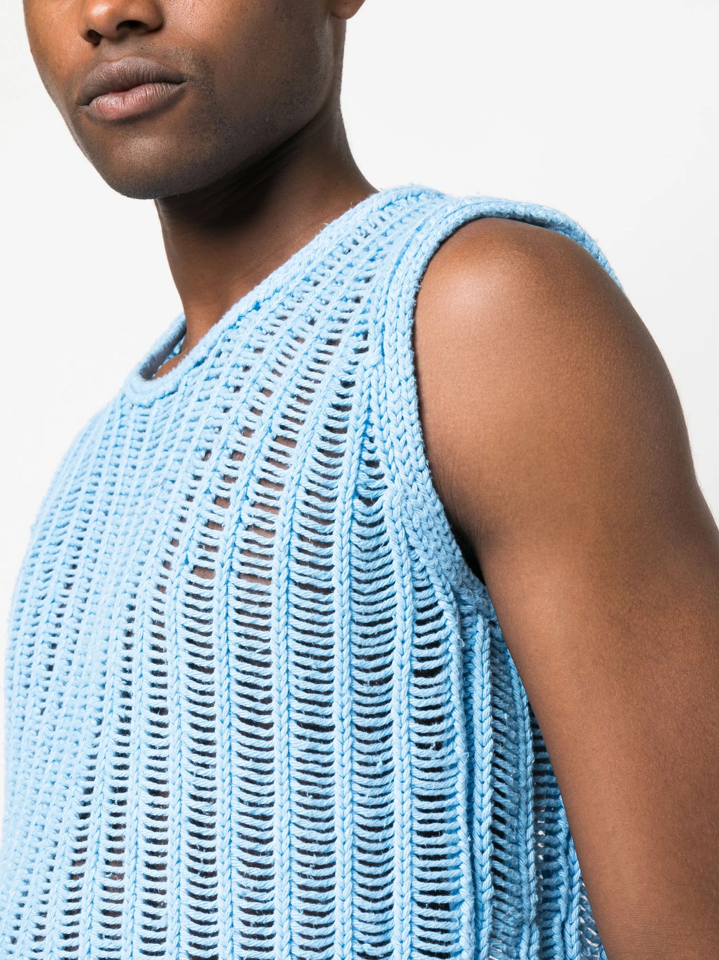 Machine open-knit top