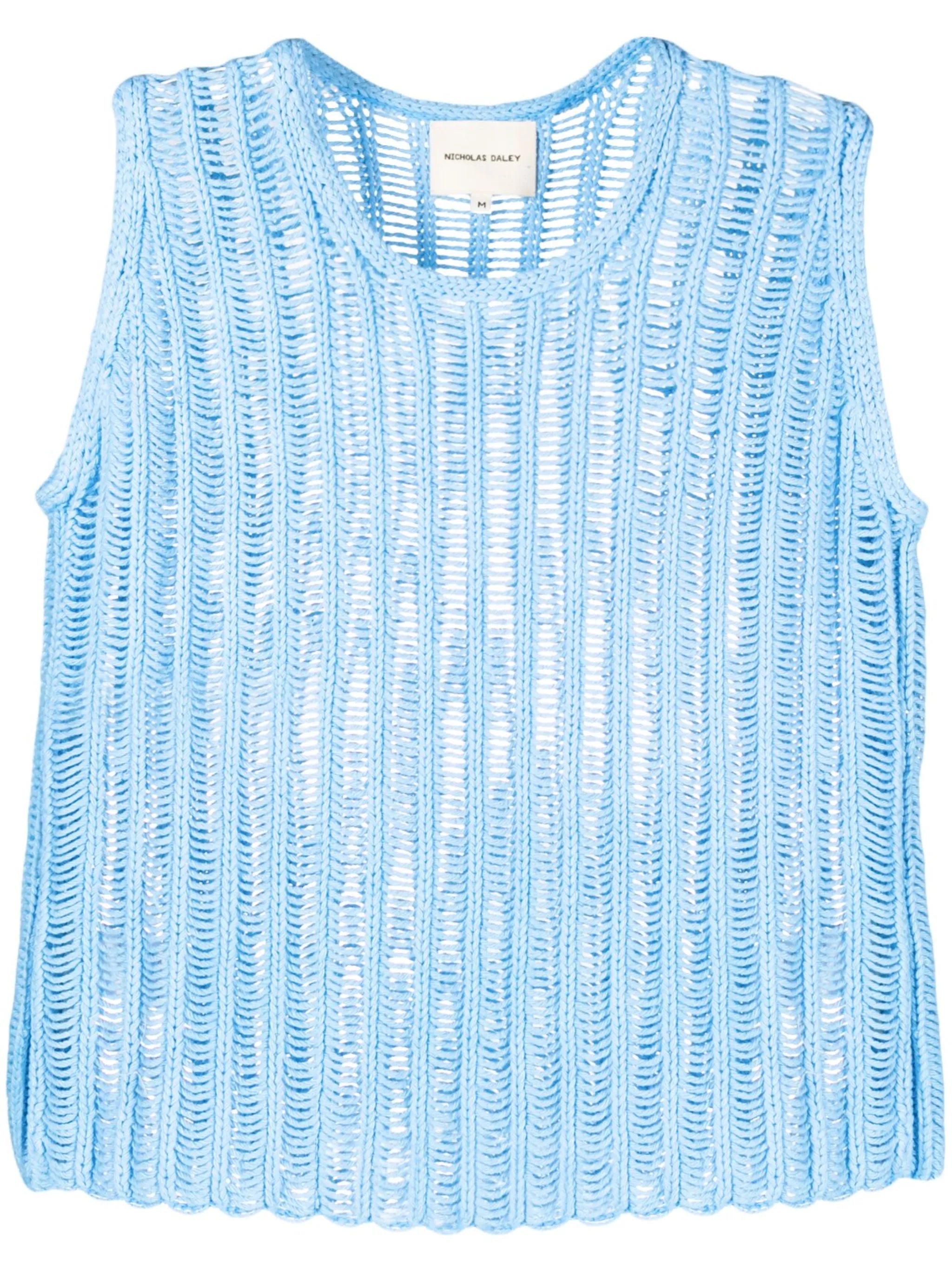 Machine open-knit top