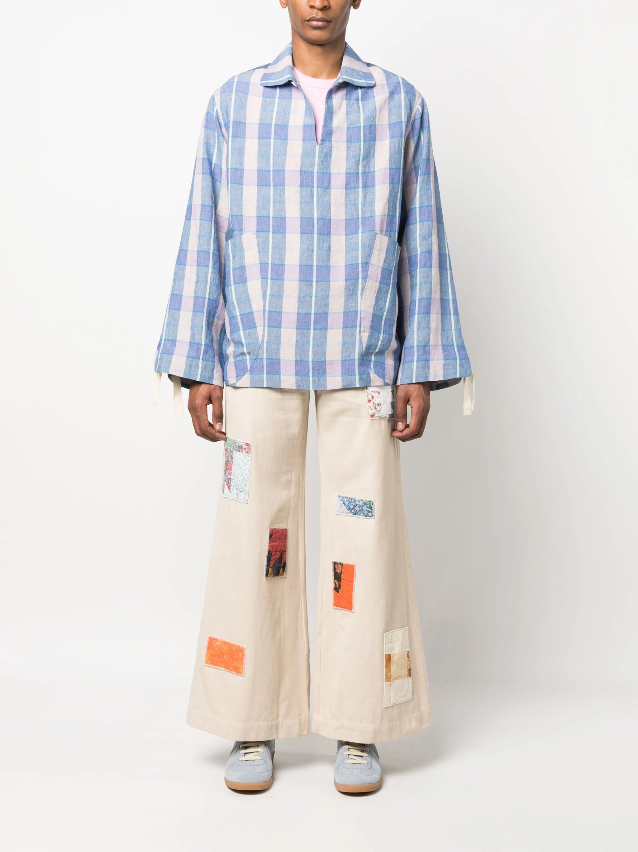 checked pullover shirt