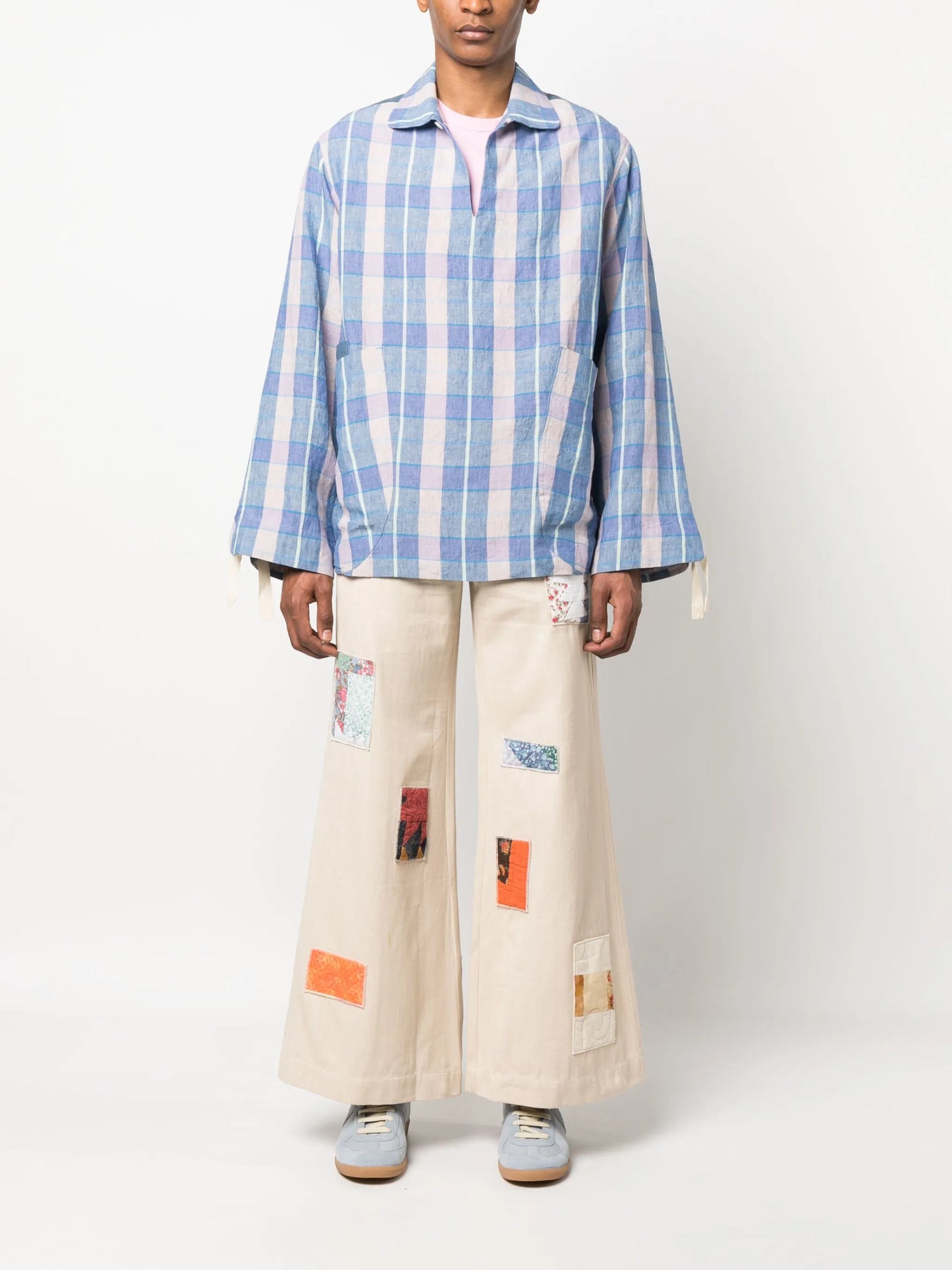 checked pullover shirt