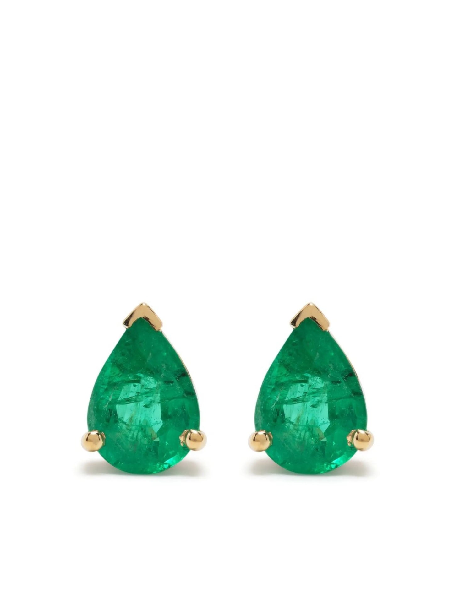 18kt yellow gold emerald teardrop earrings