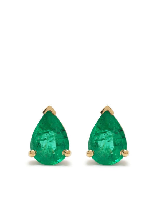 18kt yellow gold emerald teardrop earrings