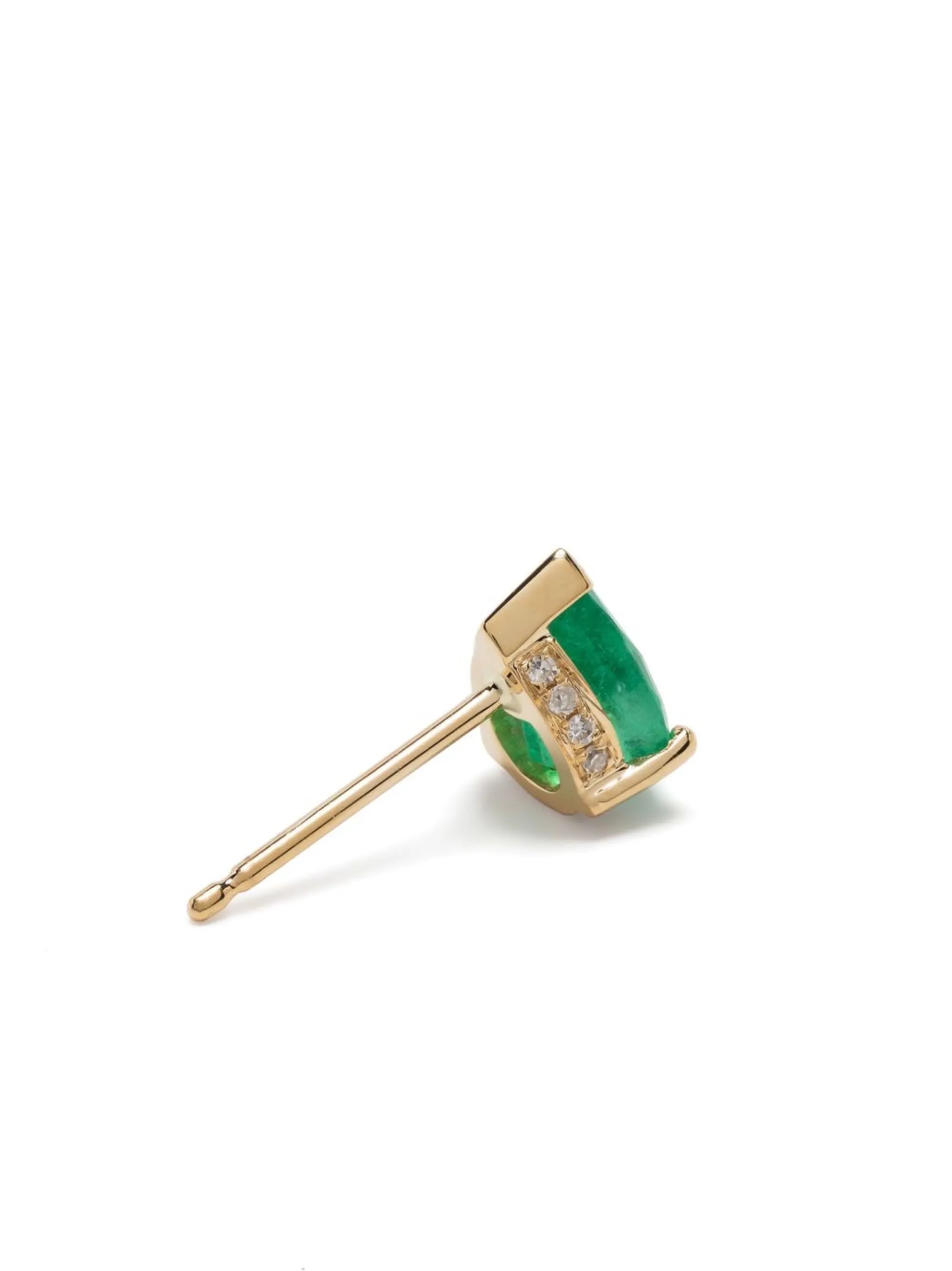 18kt yellow gold emerald teardrop earrings