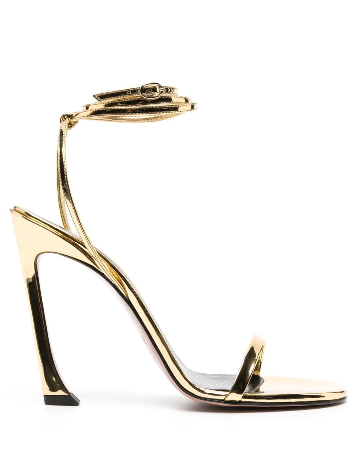 122mm metallic ankle-strap sandals