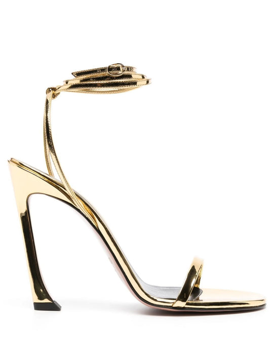 122mm metallic ankle-strap sandals