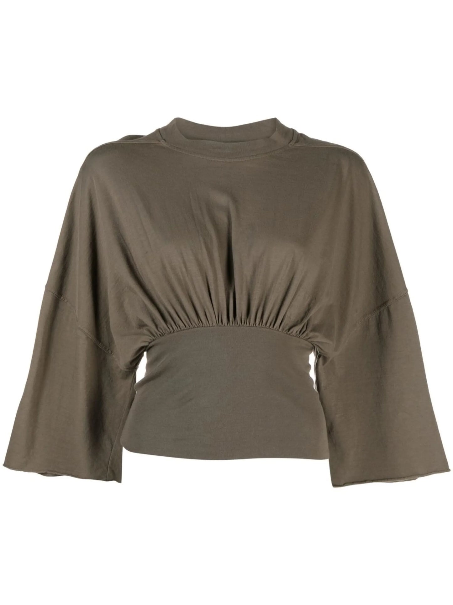 round-neck draped blouse