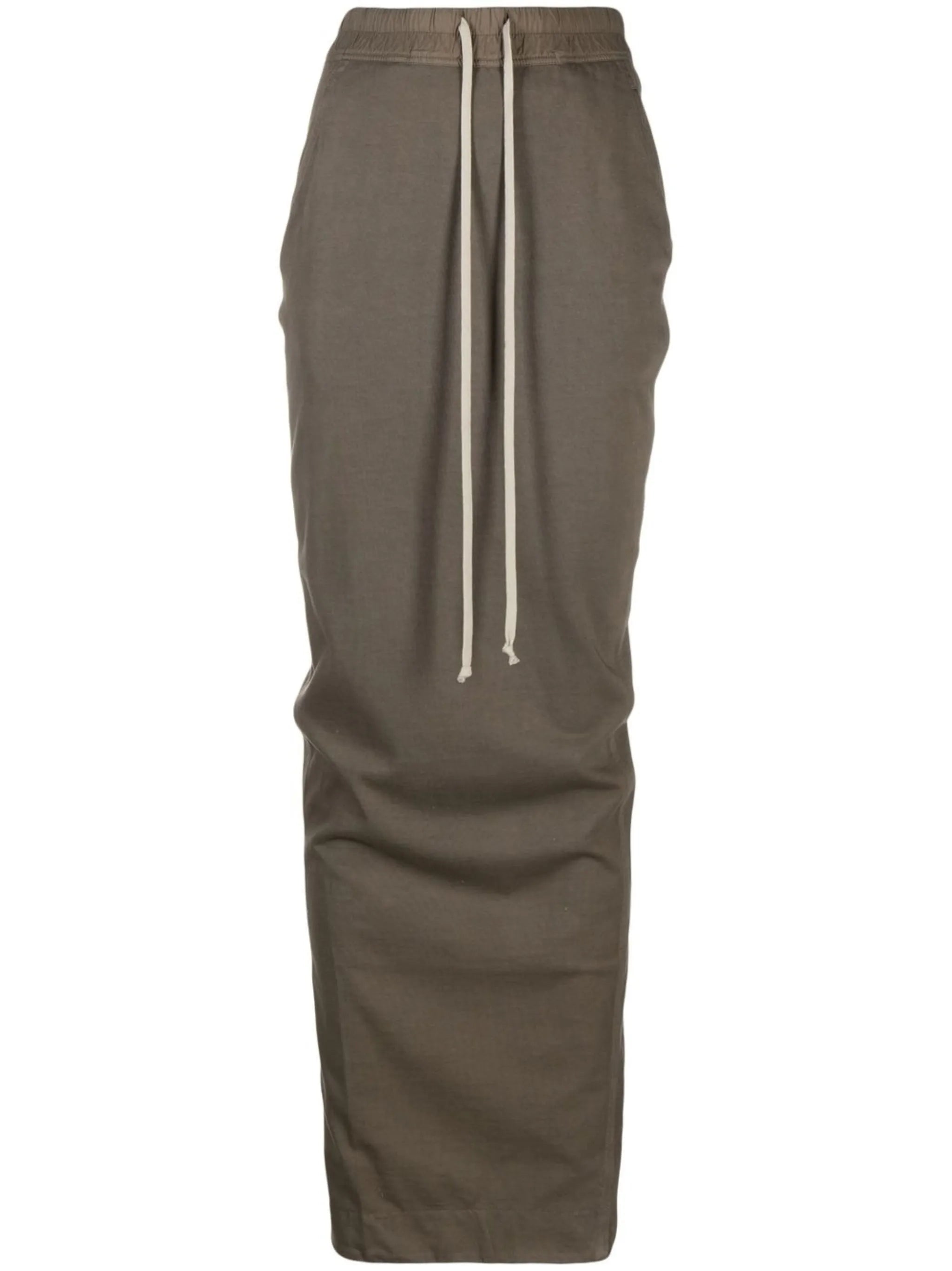 rear-slit jersey long skirt
