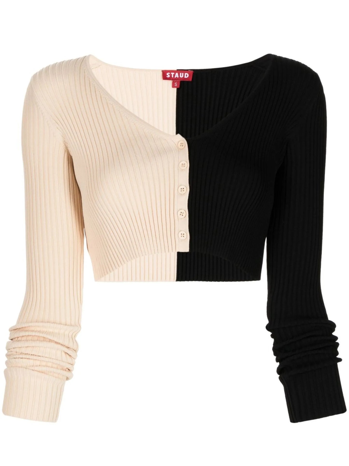 cropped two-tone cardigan
