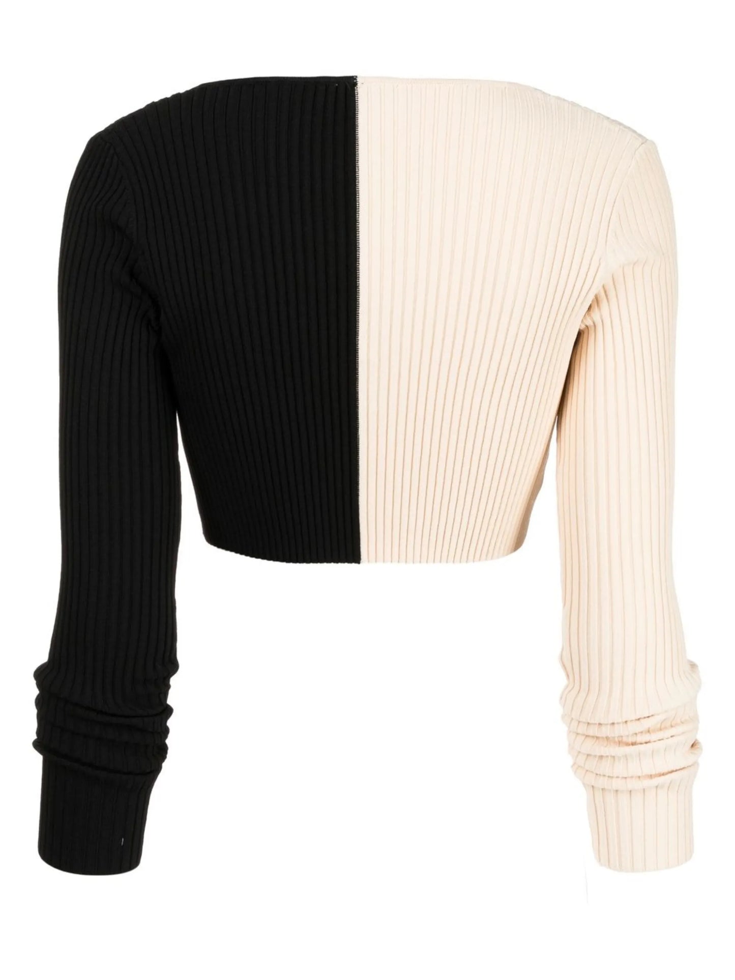 cropped two-tone cardigan